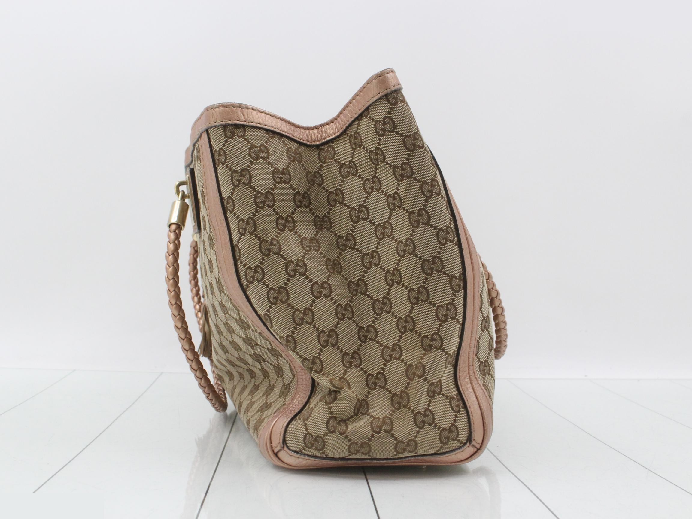 GG Canvas Tote Bag with Fringe — view 3