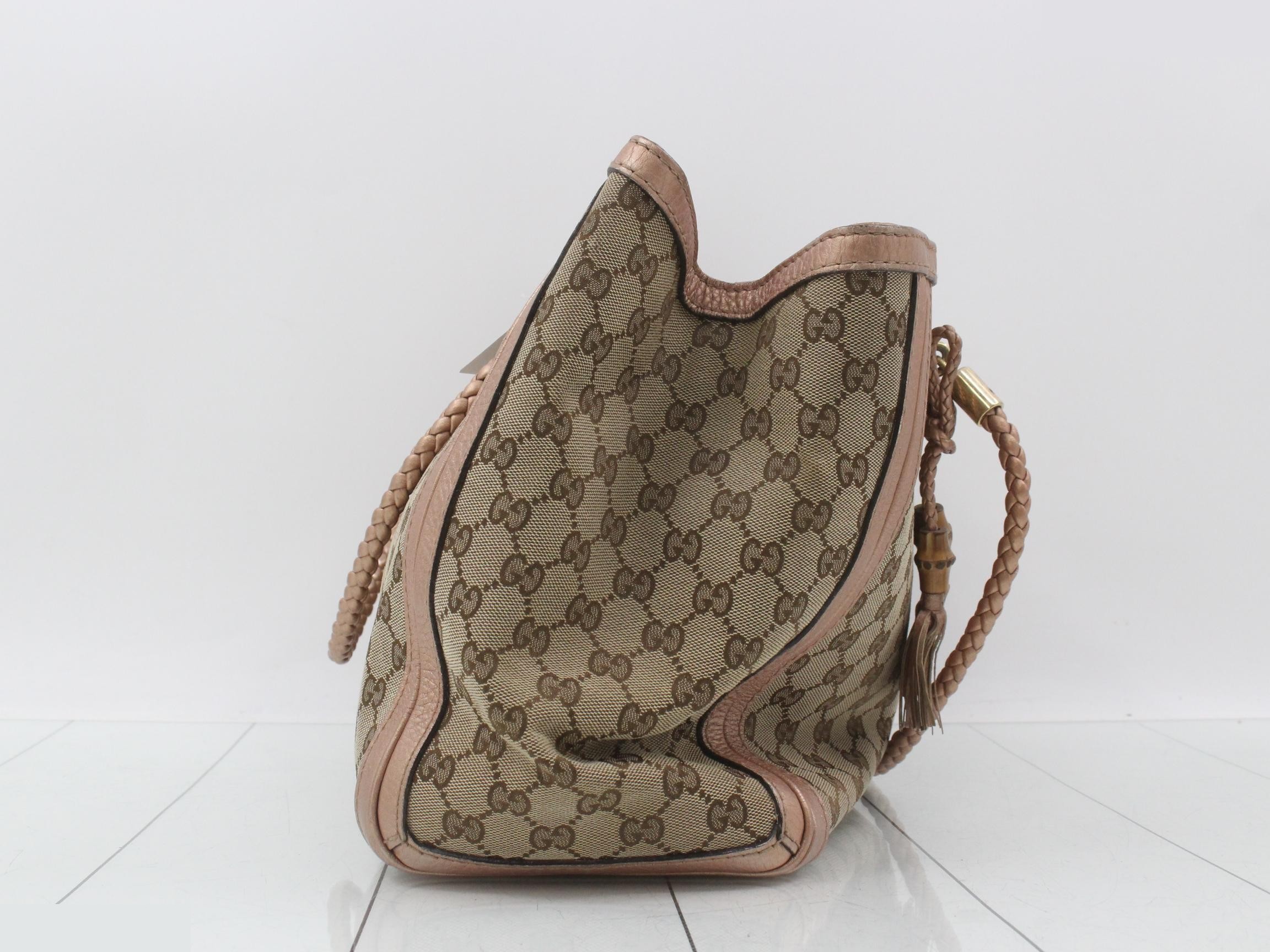 GG Canvas Tote Bag with Fringe — view 4