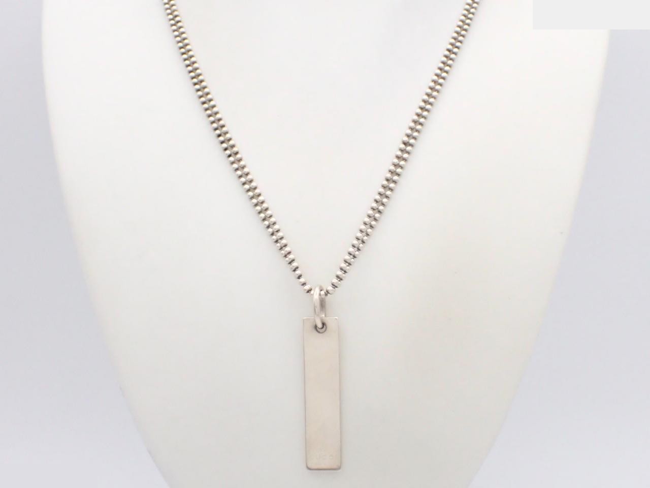 925 Sterling Silver Necklace, Plate, Chain (approx. 52cm), 23.6g — view 3