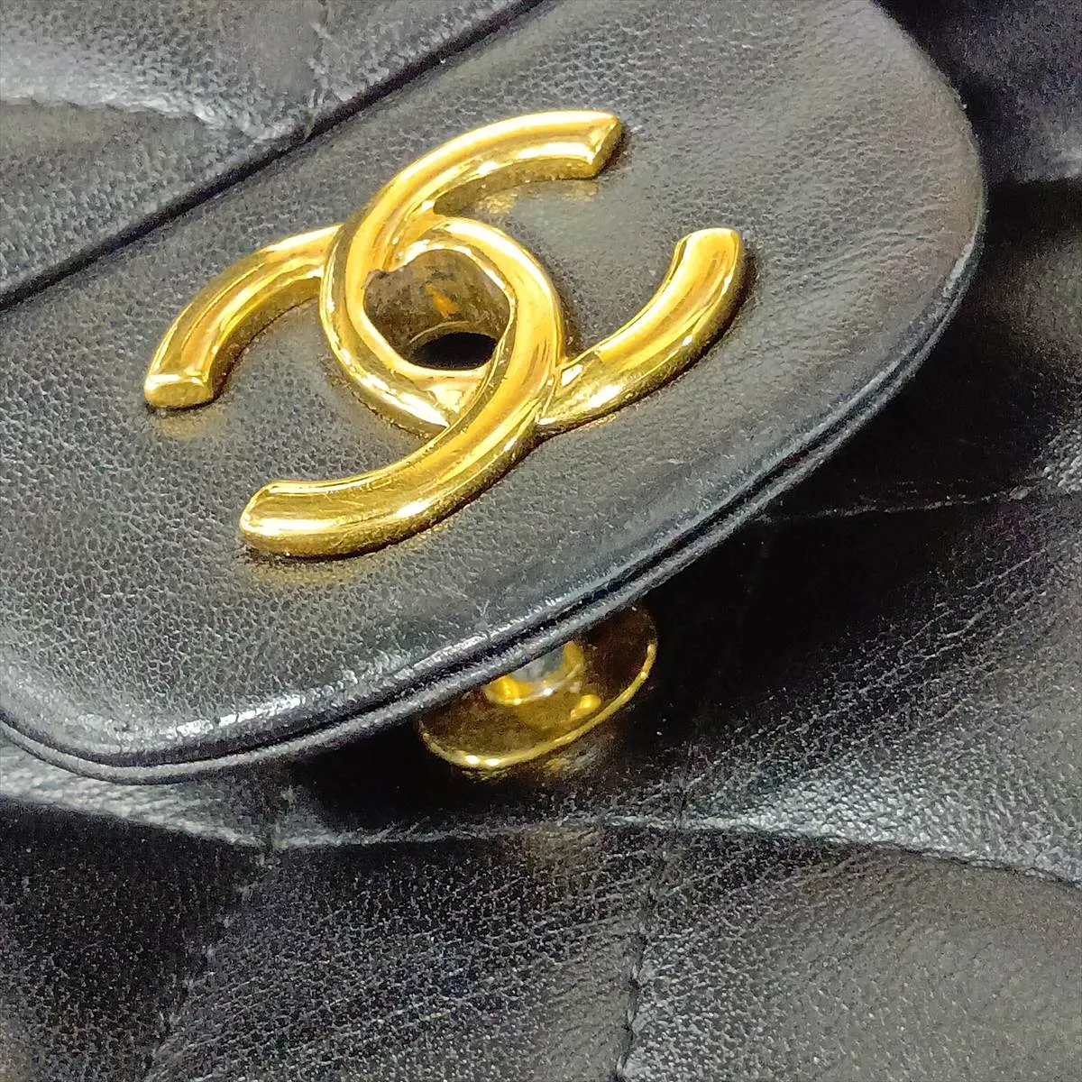 Large Matelassé 30 Lambskin Single Flap Double Chain Bag, Black with Gold Hardware, 17452081, Serial Number 17-series, A28600 — view 13