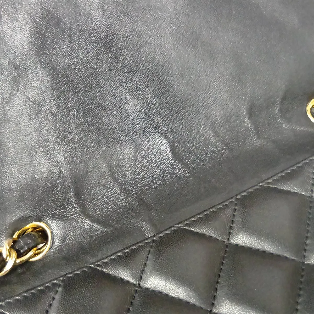 Large Matelassé 30 Lambskin Single Flap Double Chain Bag, Black with Gold Hardware, 17452081, Serial Number 17-series, A28600 — view 15