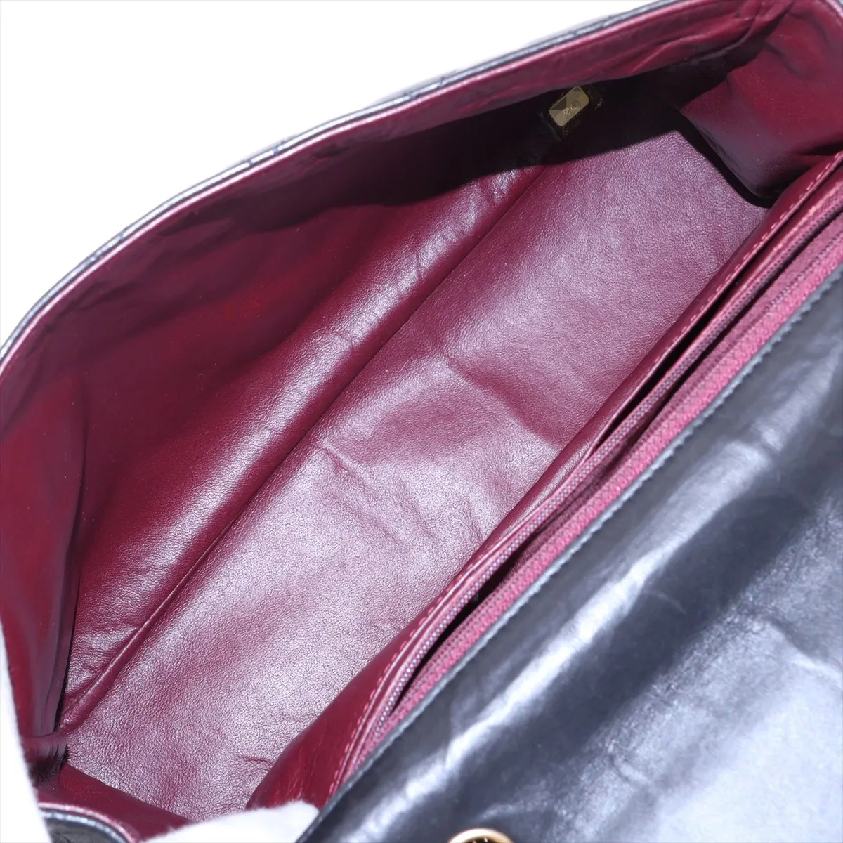 Large Matelassé 30 Lambskin Single Flap Double Chain Bag, Black with Gold Hardware, 17452081, Serial Number 17-series, A28600 — view 6