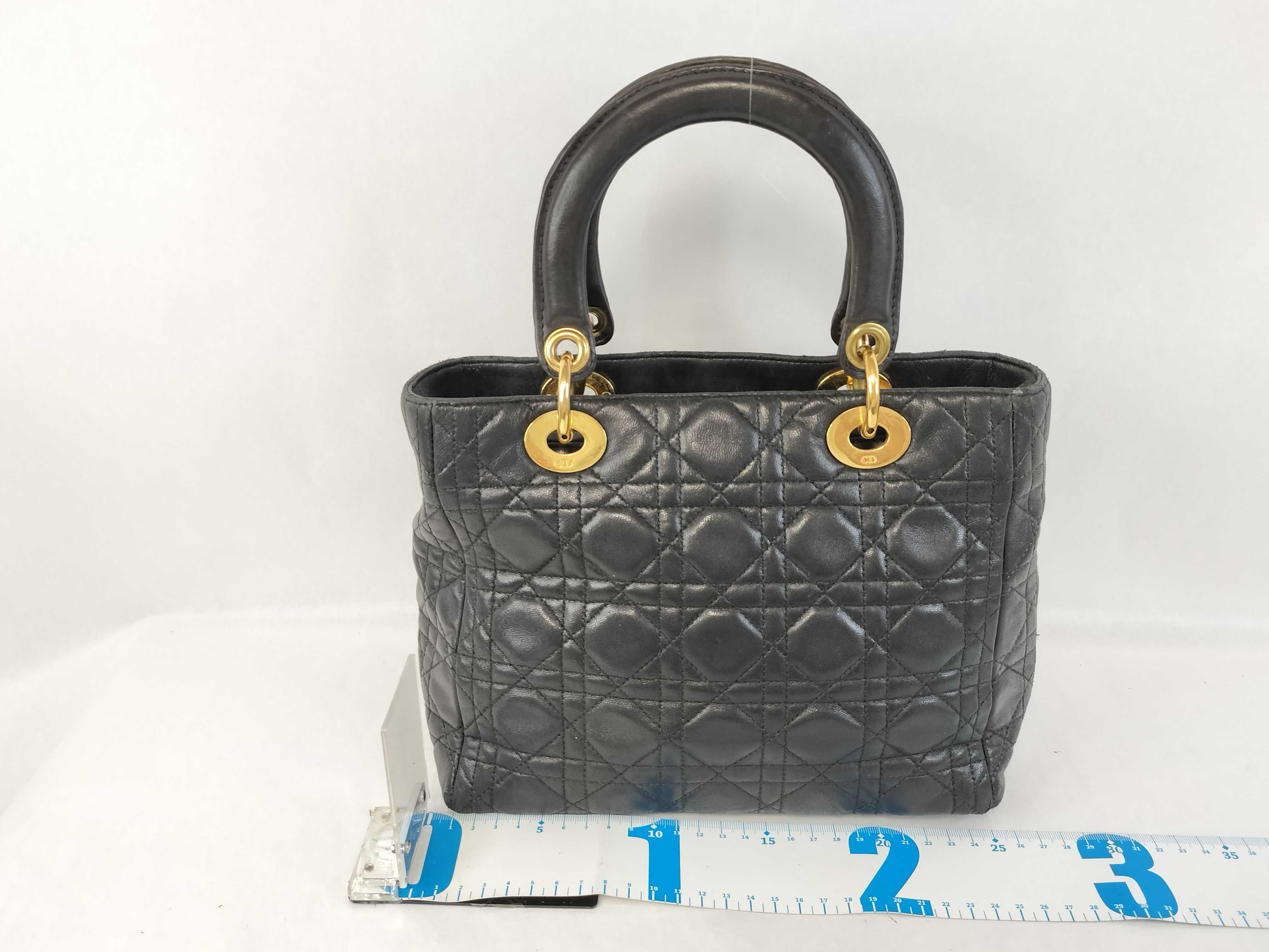 Lady Dior Cannage Medium Black Handbag — view 2