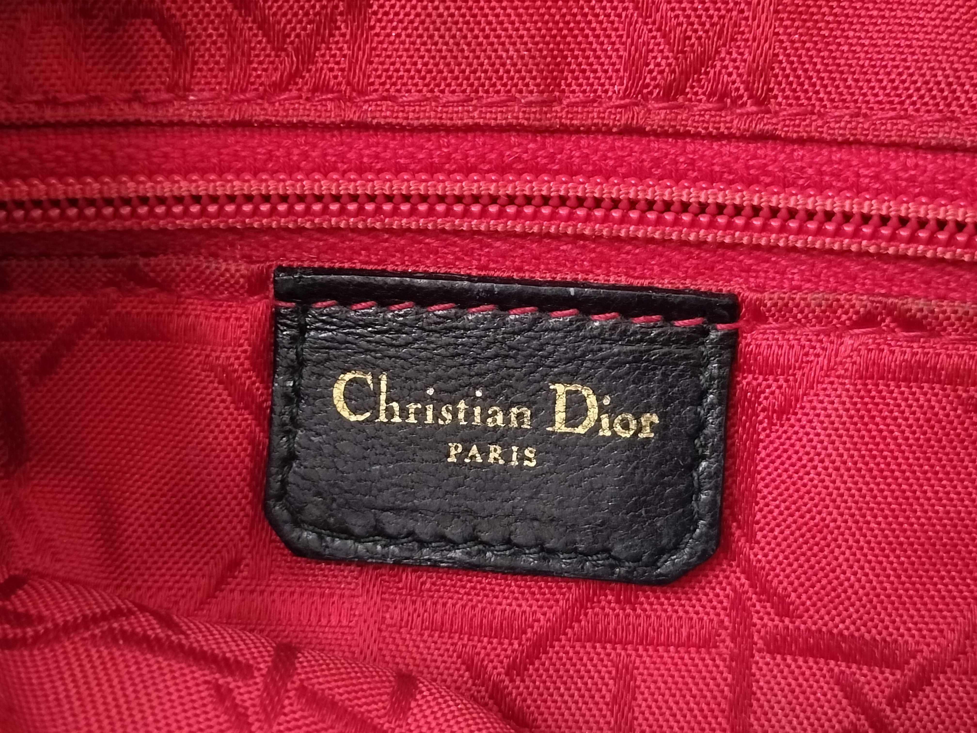 Lady Dior Cannage Medium Black Handbag — view 11