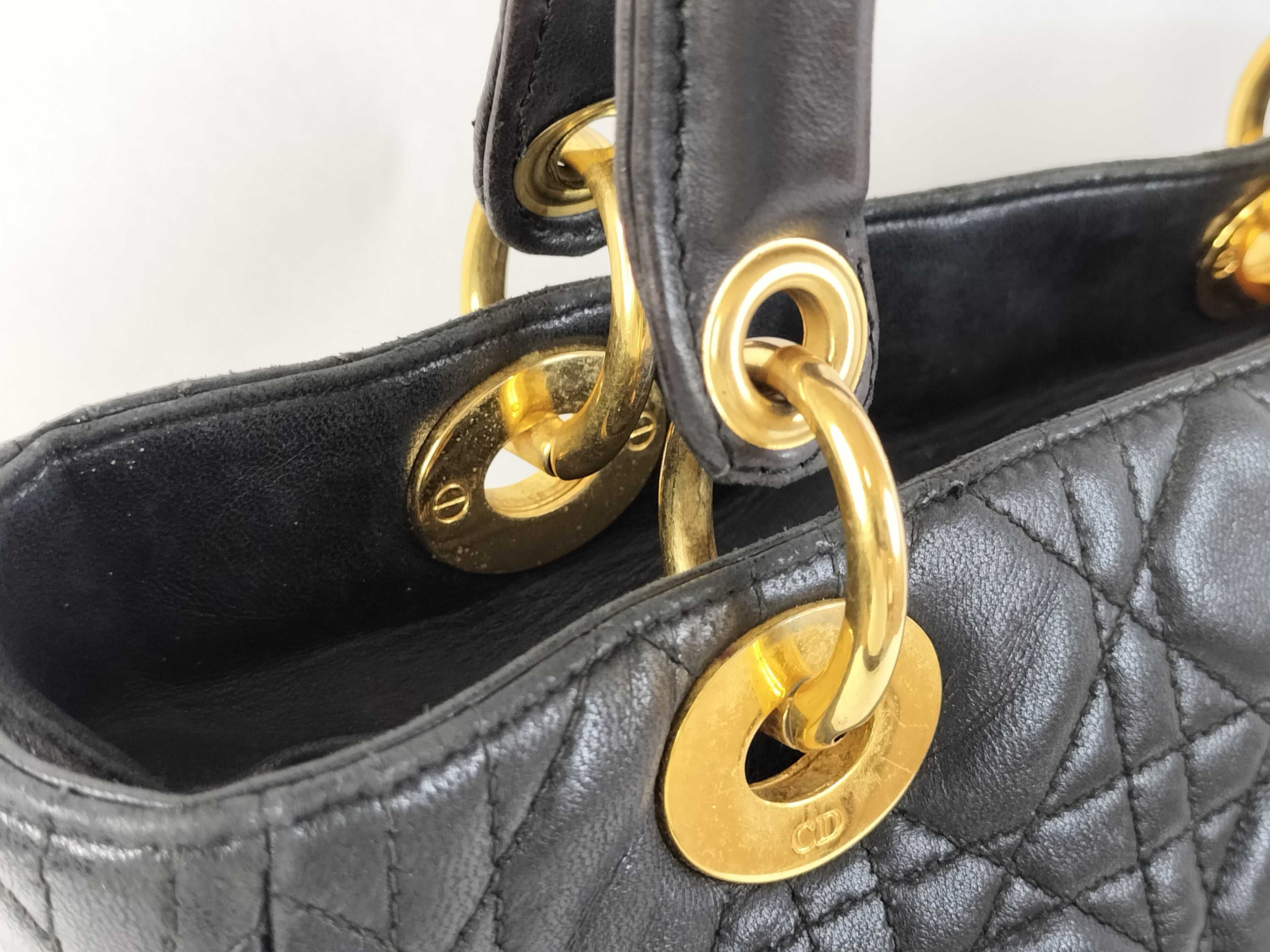 Lady Dior Cannage Medium Black Handbag — view 3