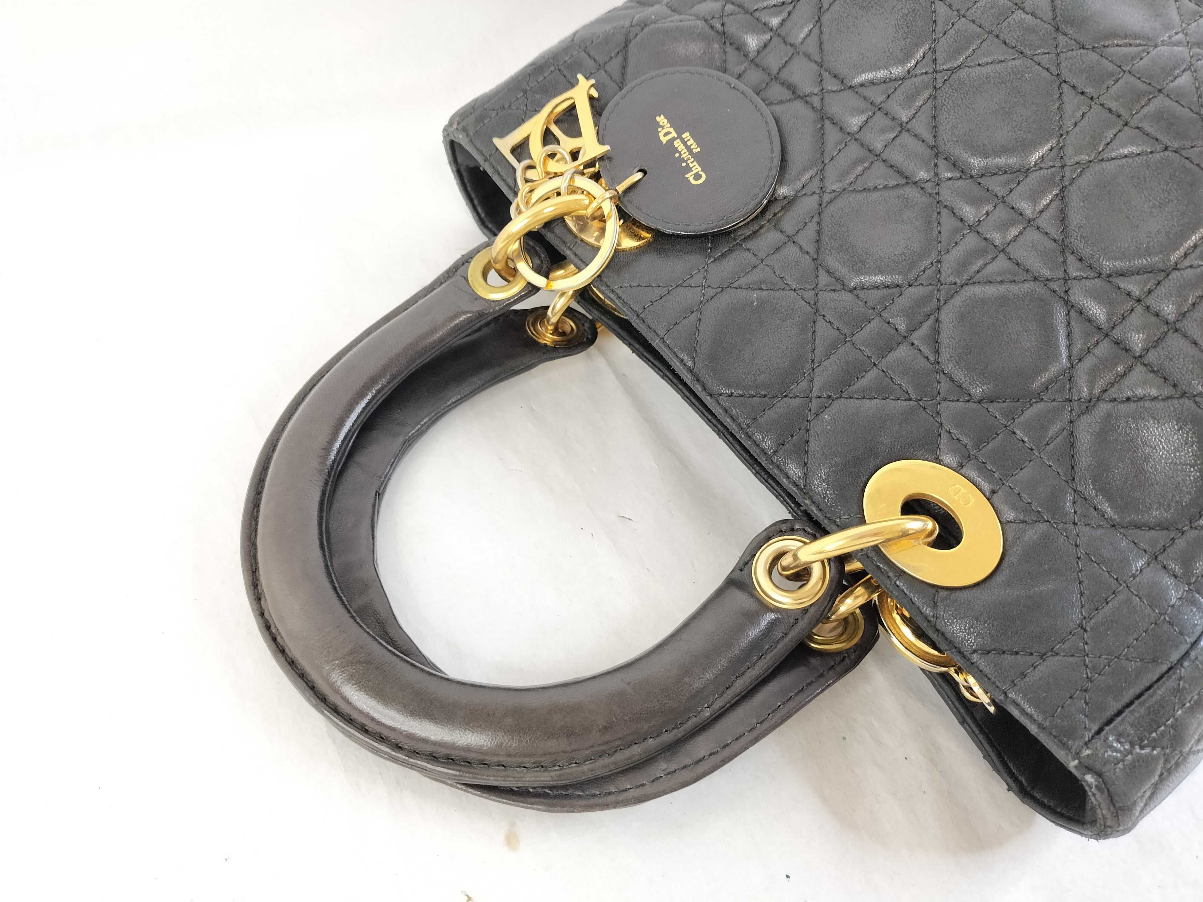 Lady Dior Cannage Medium Black Handbag — view 5