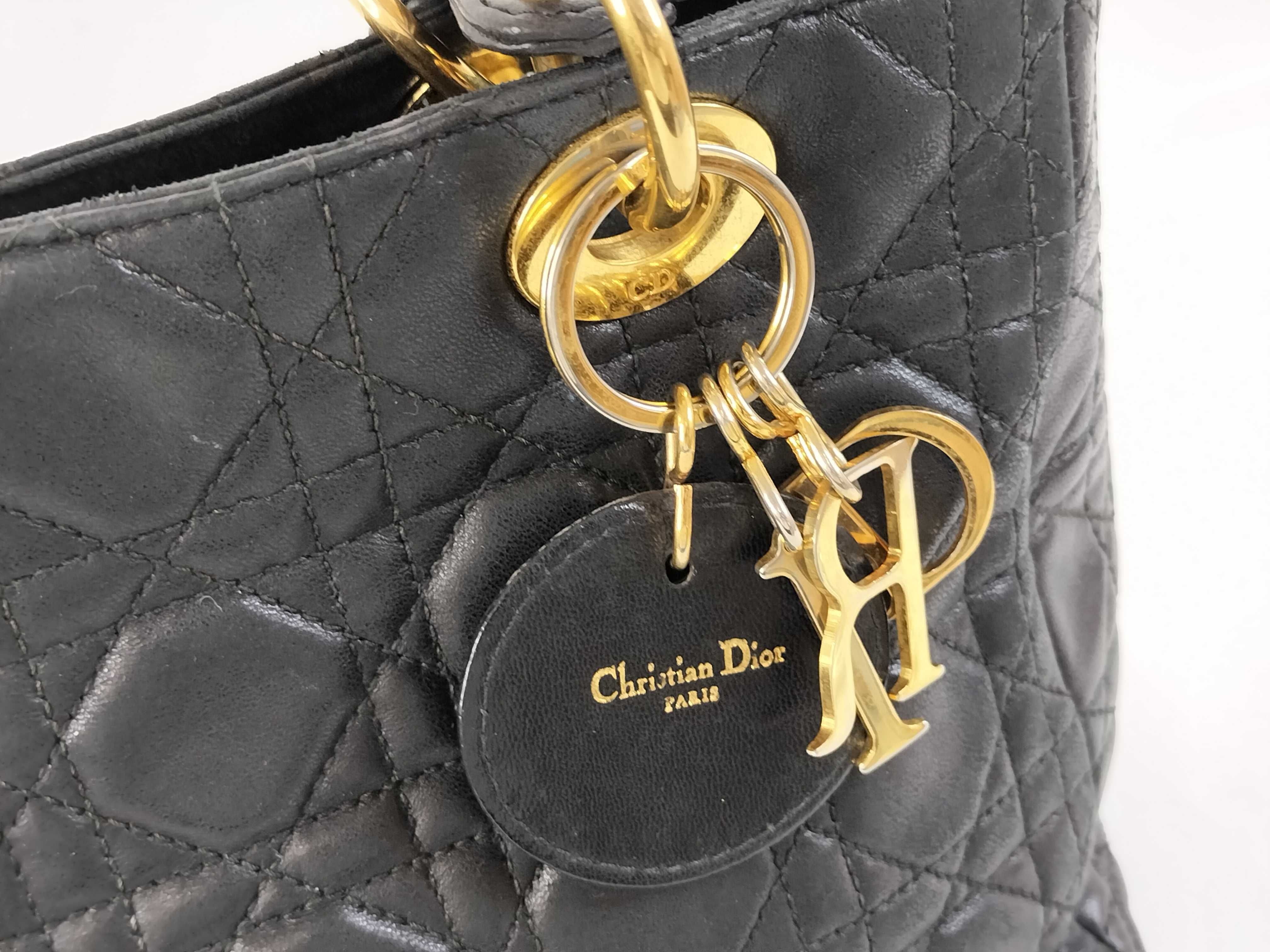 Lady Dior Cannage Medium Black Handbag — view 8