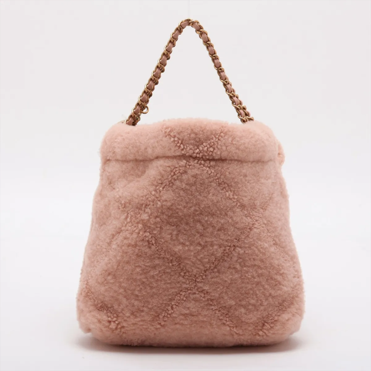 [Individually packaged] Chanel 22 Mini Boa Chain Shoulder Bag, Pink Beige, Gold Hardware, H7XP0LX3, Random Plate, AS3980 — view 2
