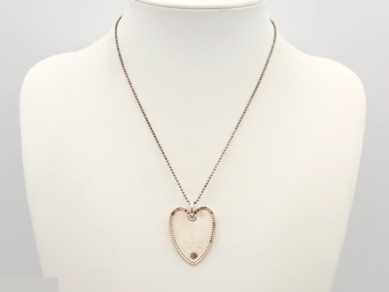 necklace, 925 sterling silver, 11.3g, heart shape, chain approximately 46cm. — view 3