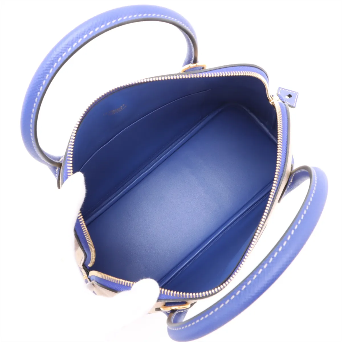 [Individually wrapped] Hermes Bolide 31 Verso Vaux Epson Blue Electric x Trench Gold hardware Y:2020 Personal order — view 8