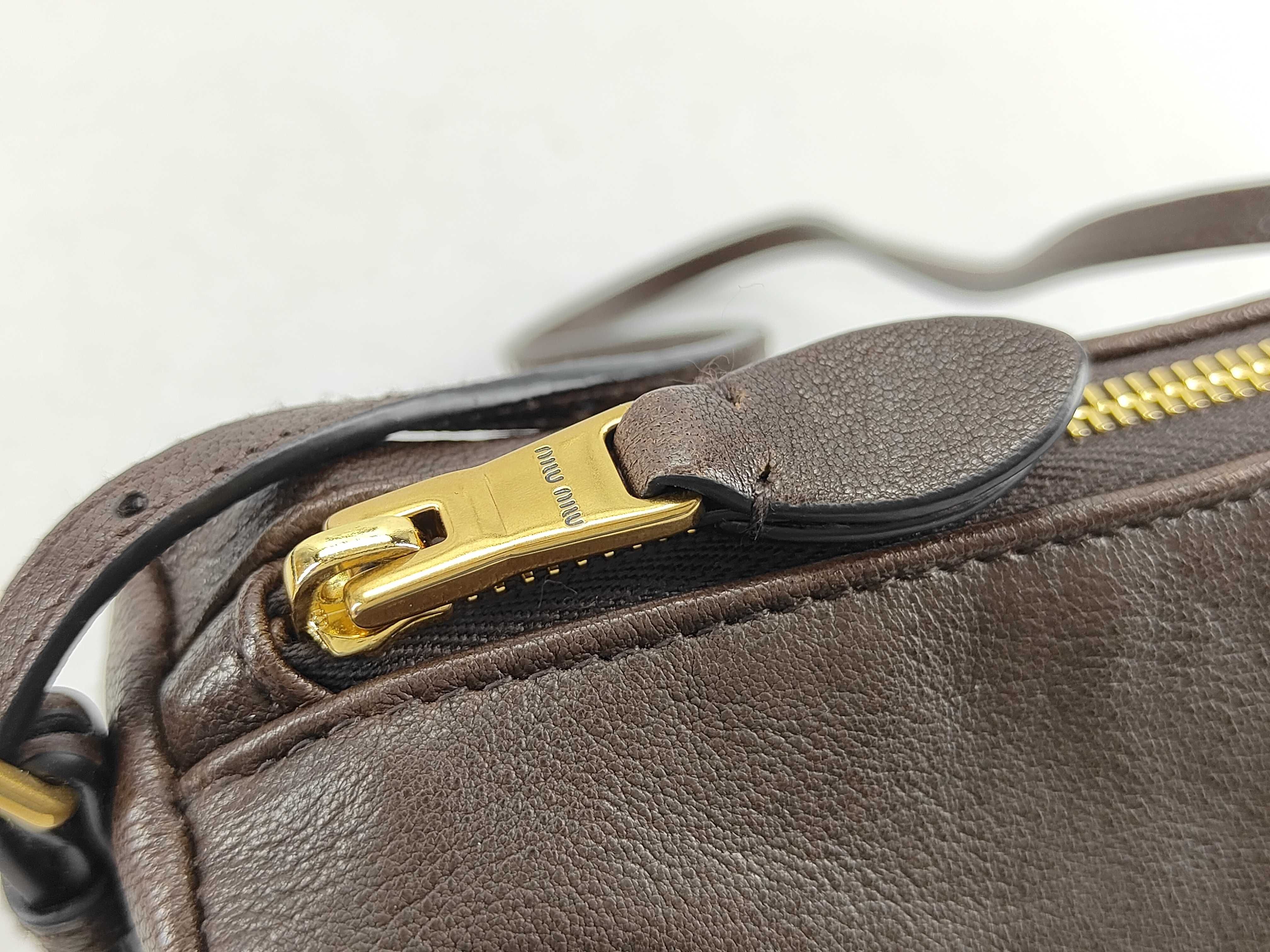 DU- Leather Shoulder Bag Brown 5NE851 Pouch — view 8