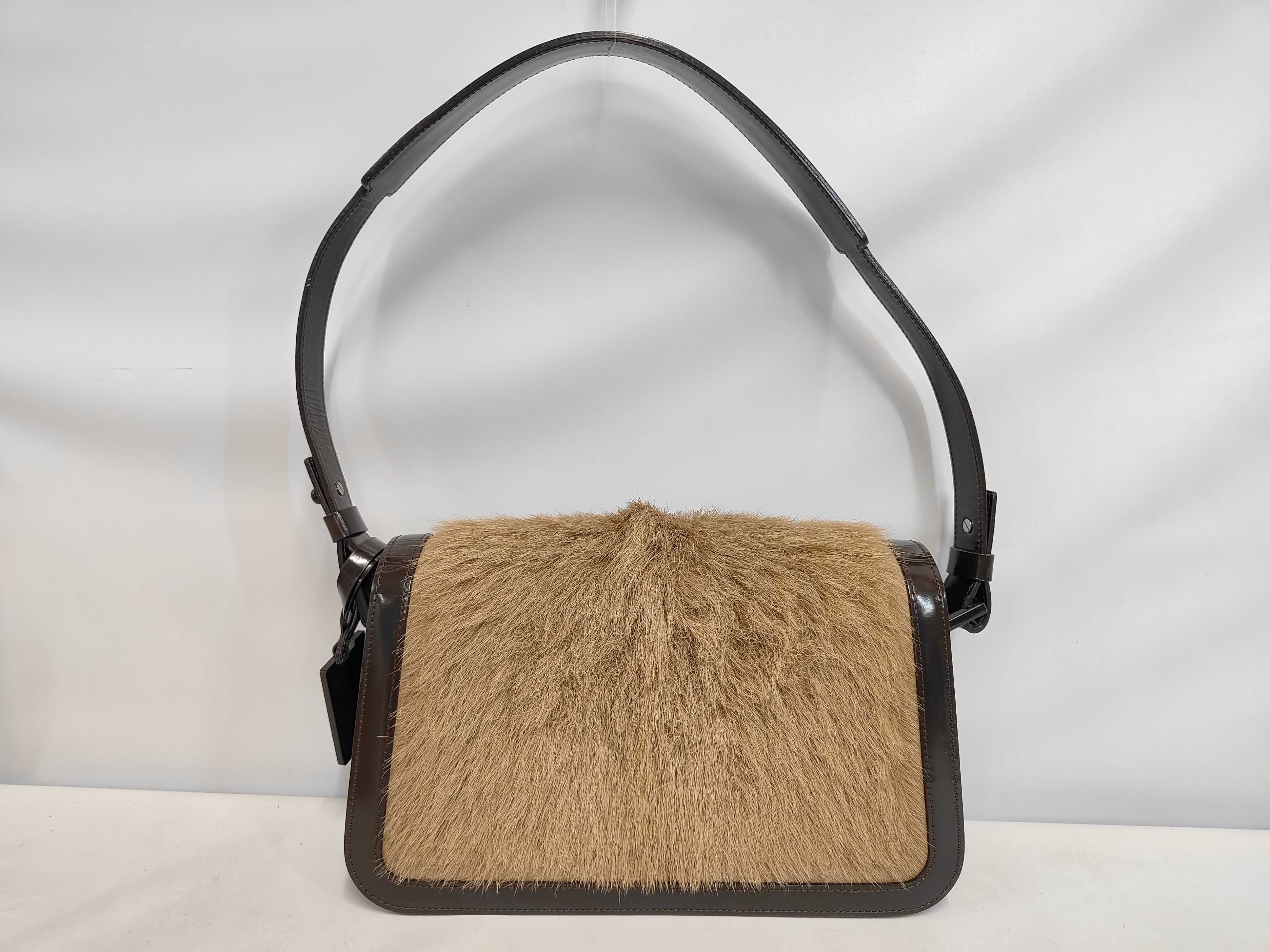 shoulder bag, calfskin fur shoulder bag