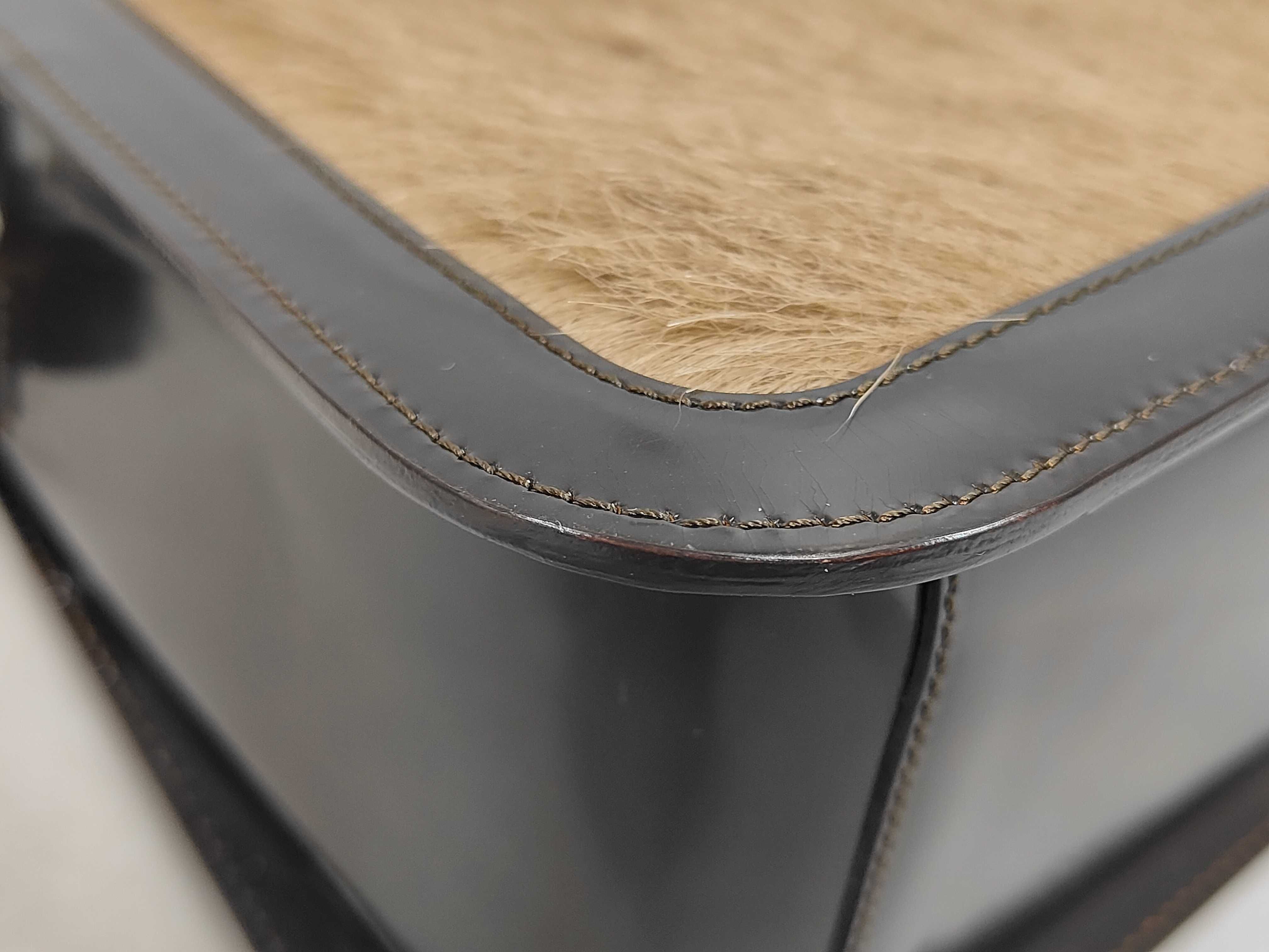 shoulder bag, calfskin fur shoulder bag — view 3