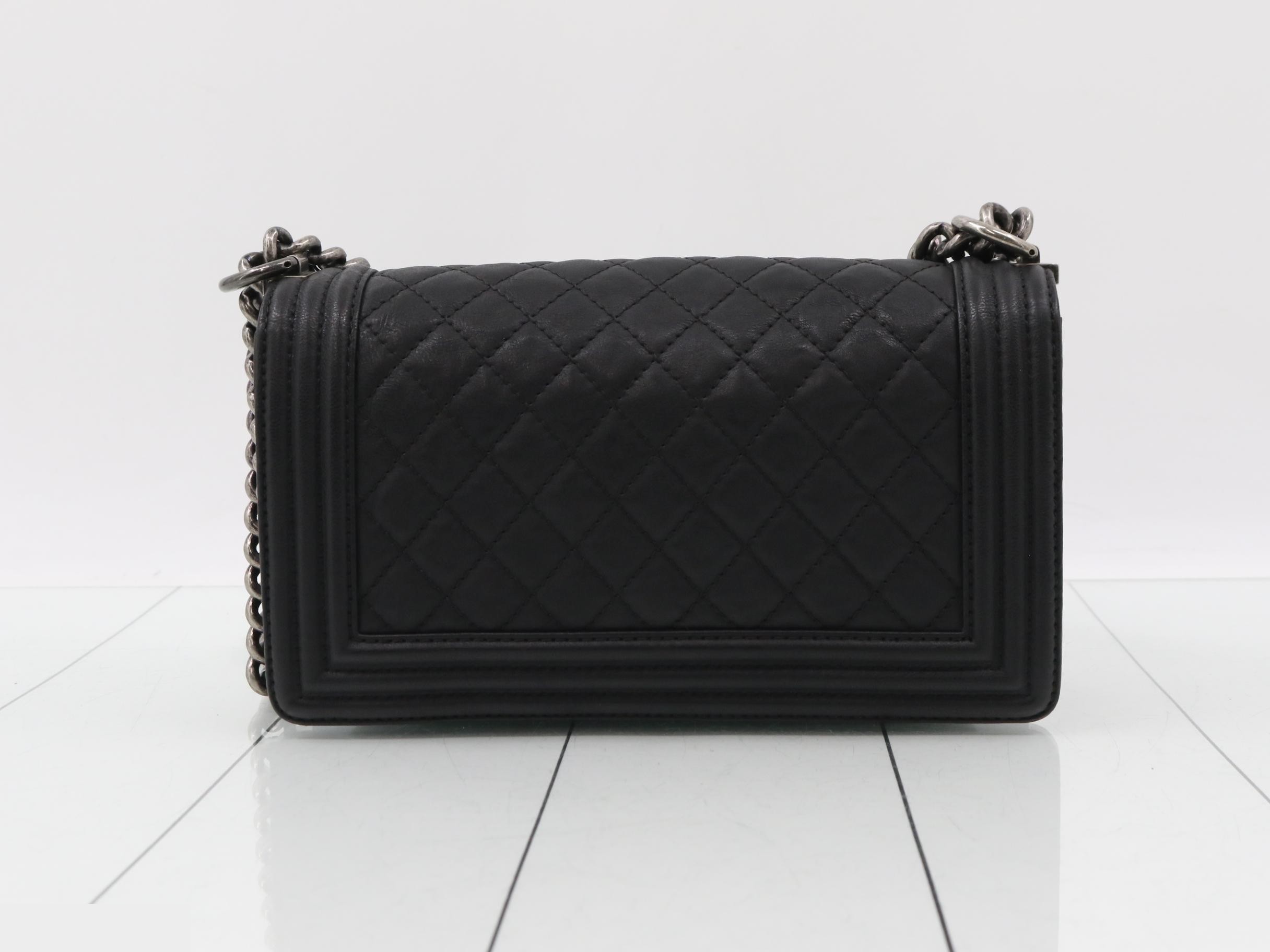 Boy Chanel Embroidered Chain Shoulder Bag — view 2
