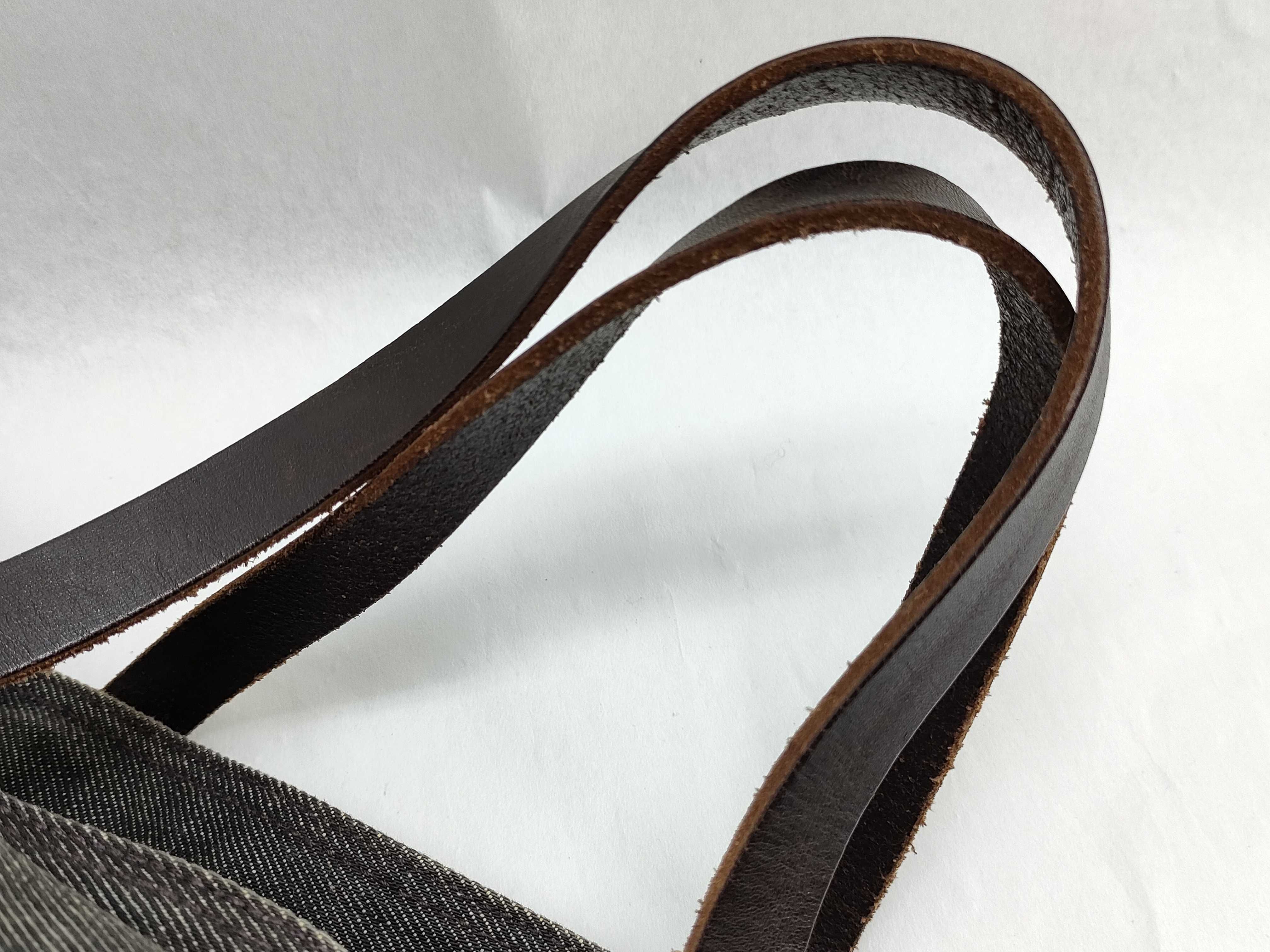 calfskin x denim tote bag — view 3