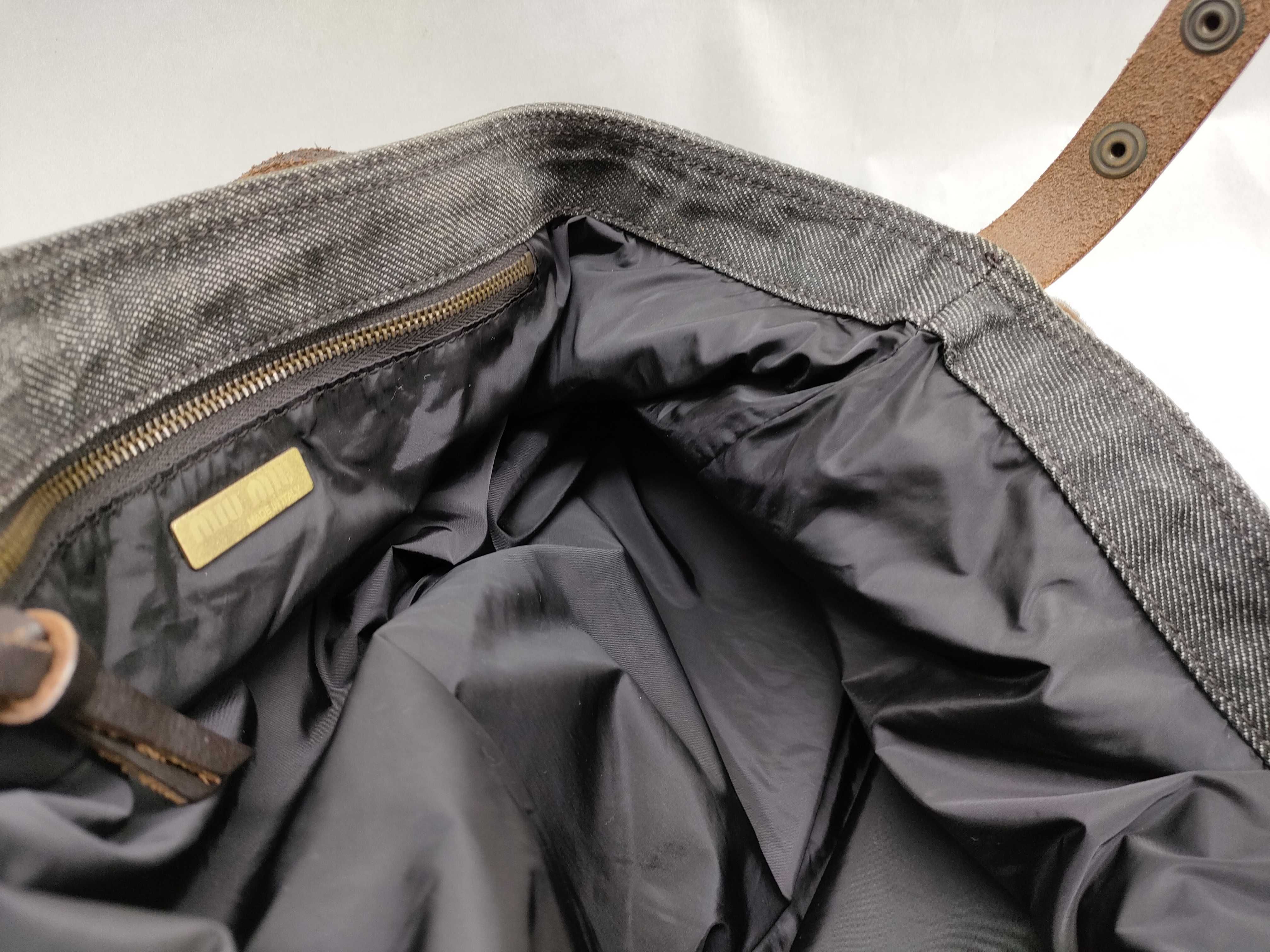 calfskin x denim tote bag — view 8
