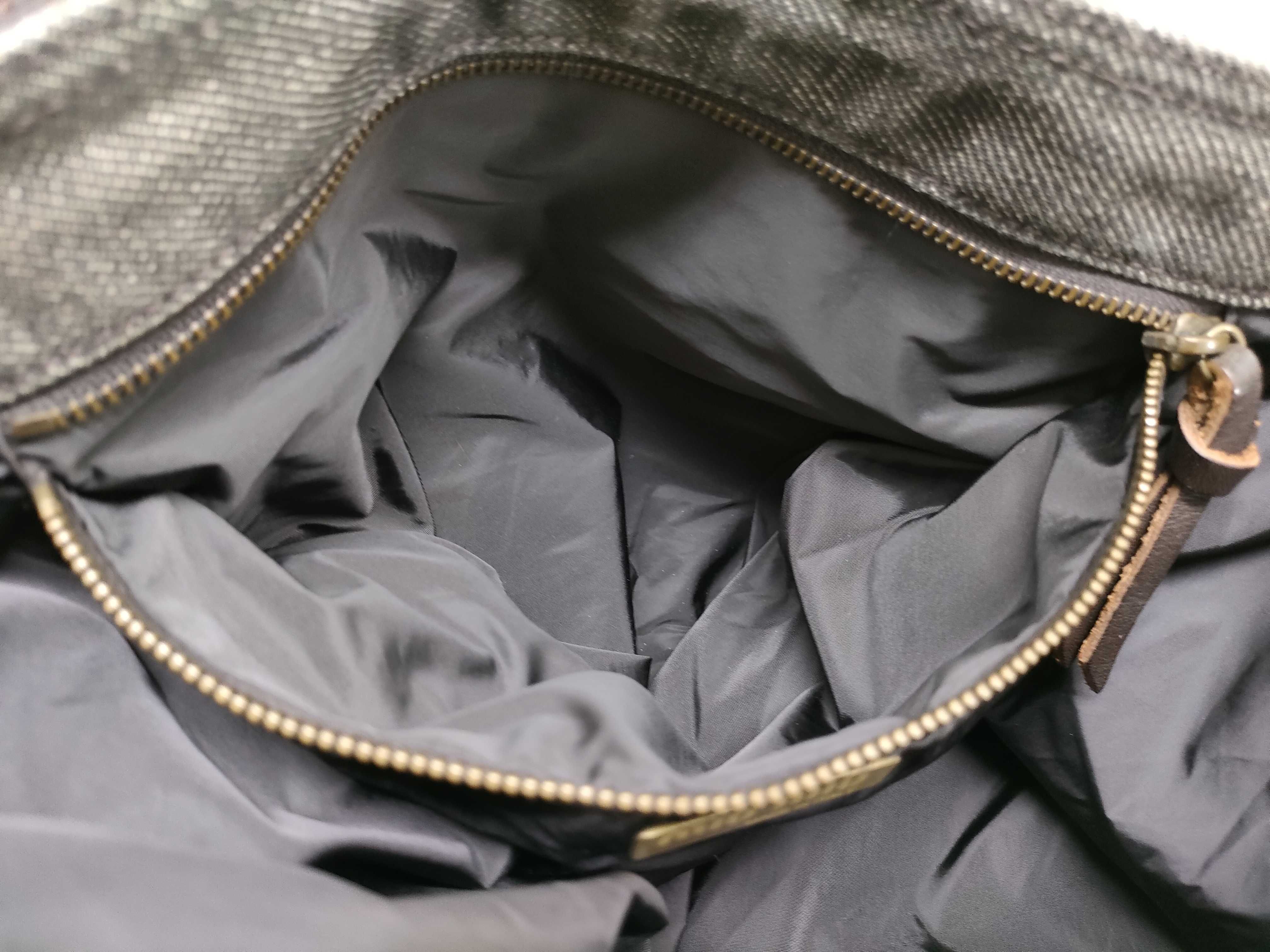 calfskin x denim tote bag — view 10