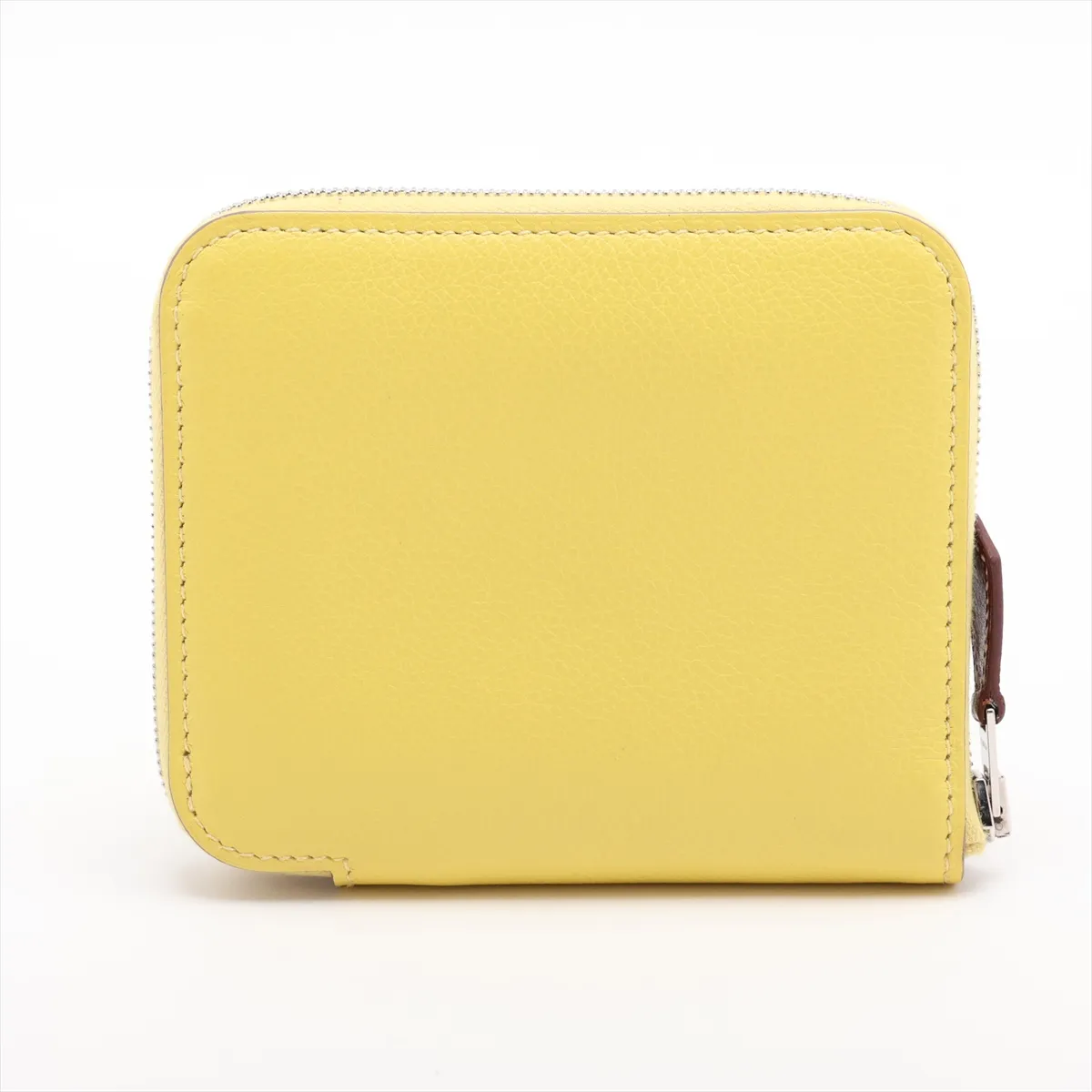 Azap Compact Silk In Evercolor Compact Wallet, Yellow, Silver Hardware, B: 2023 — view 2