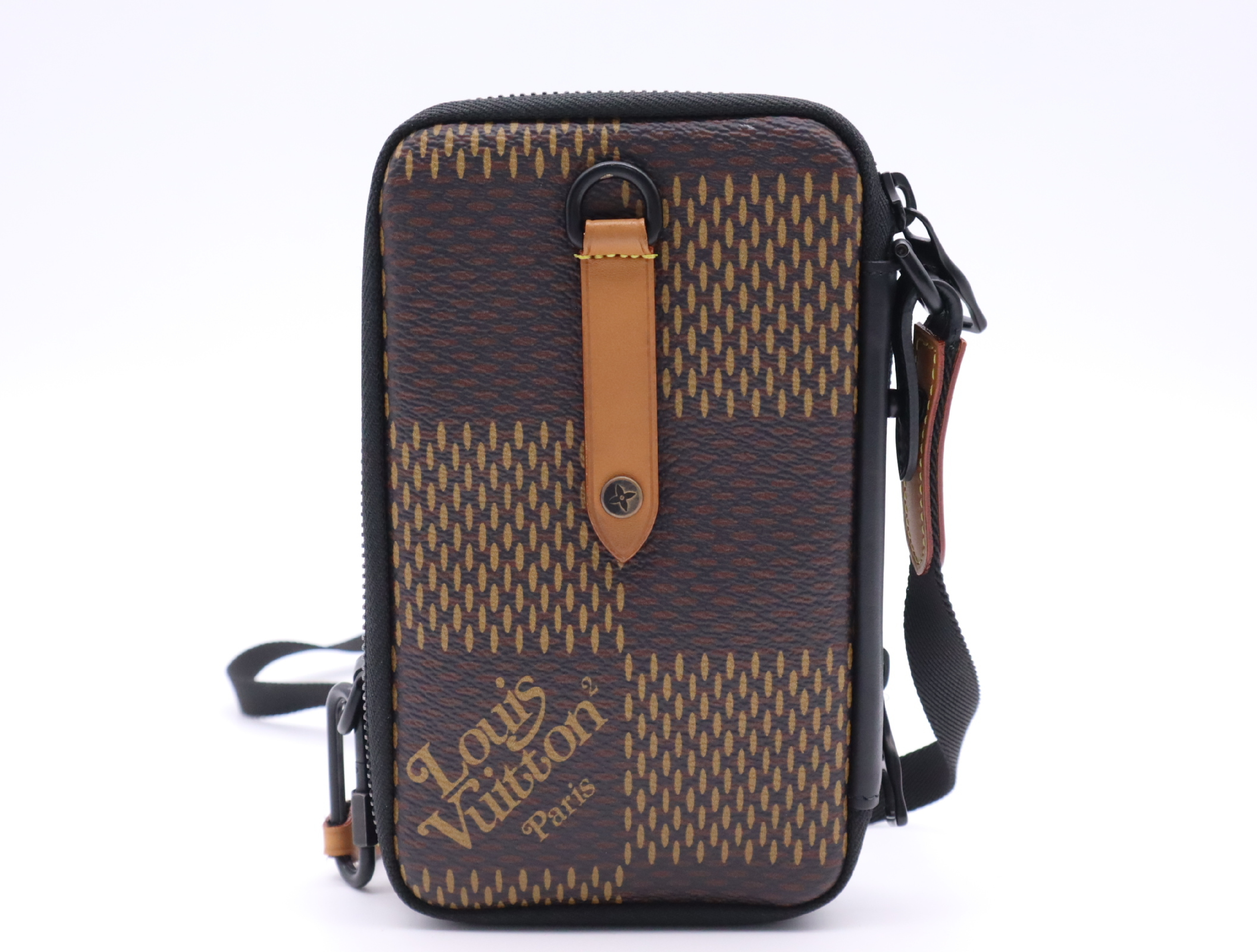 N40377 Damier Giant Ebene Double Phone Shoulder Pouch NIGO Collaboration Turtle Print Shoulder Bag — view 2