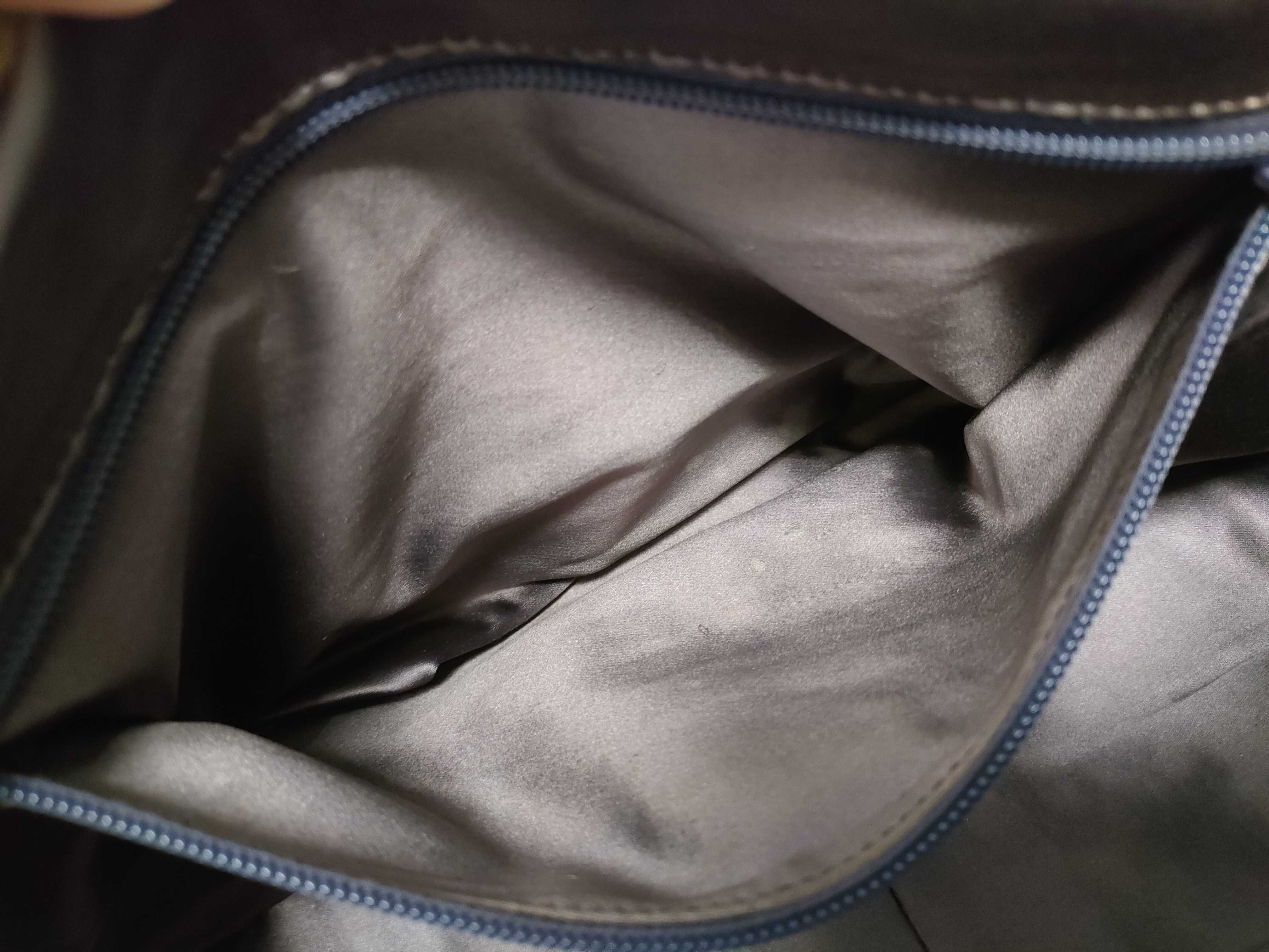 Canvas x Leather Handbag Purple x Beige Tote Bag — view 14