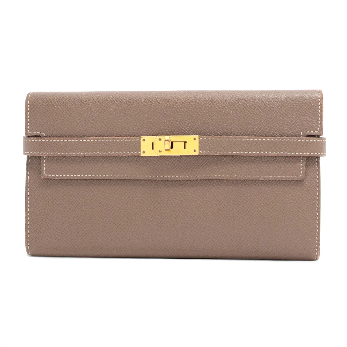 Kelly Wallet, Veau Epsom Leather, Long Wallet, Etoupe, Gold Hardware, A: 2017