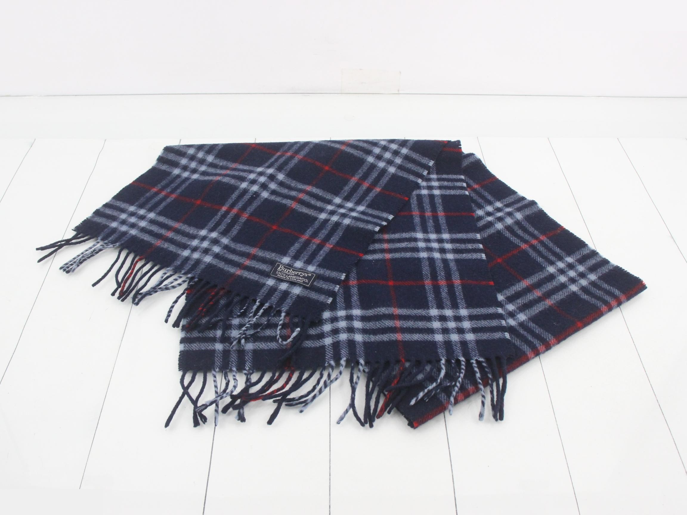 Scarf, Nova Check pattern, navy — view 2