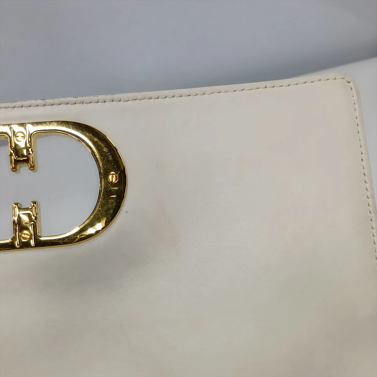 Cannage Caro Leather Chain Shoulder Bag, White — view 12