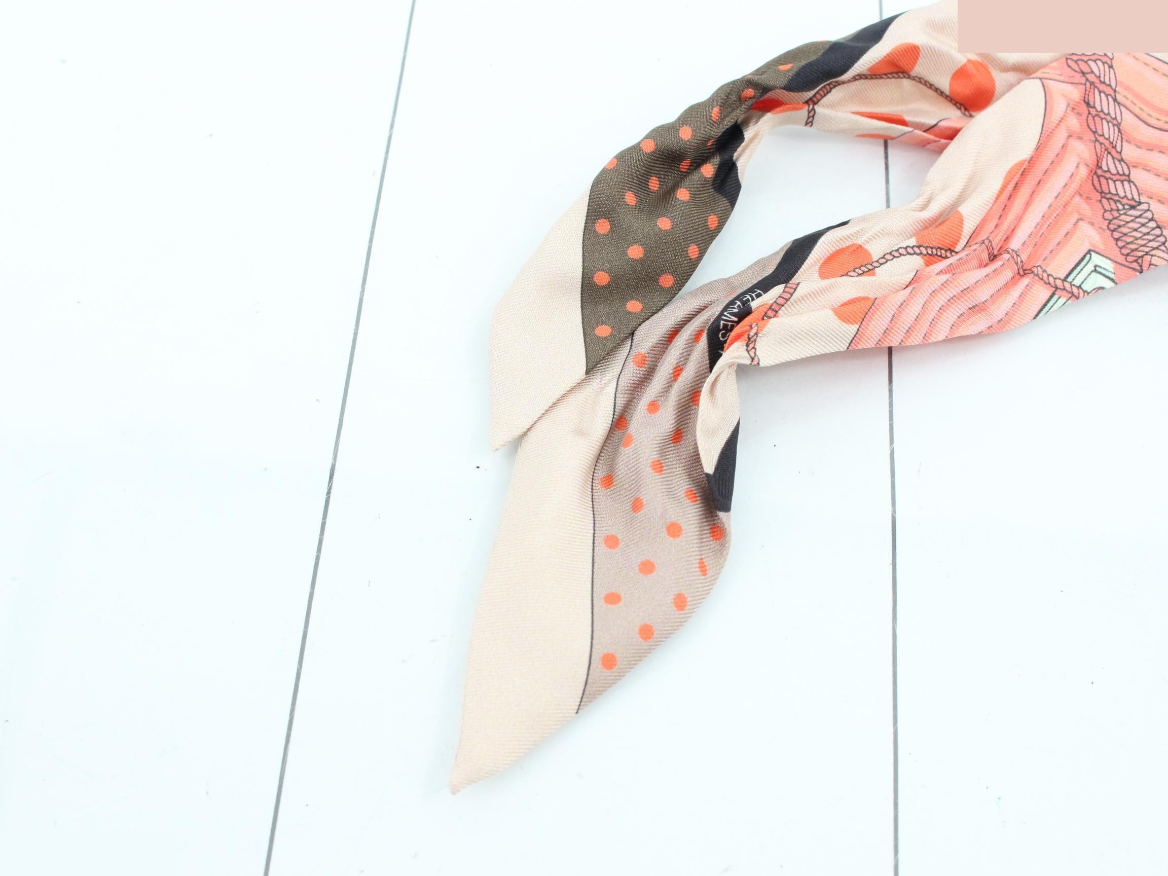 Twilly, pink, beige, silk — view 3