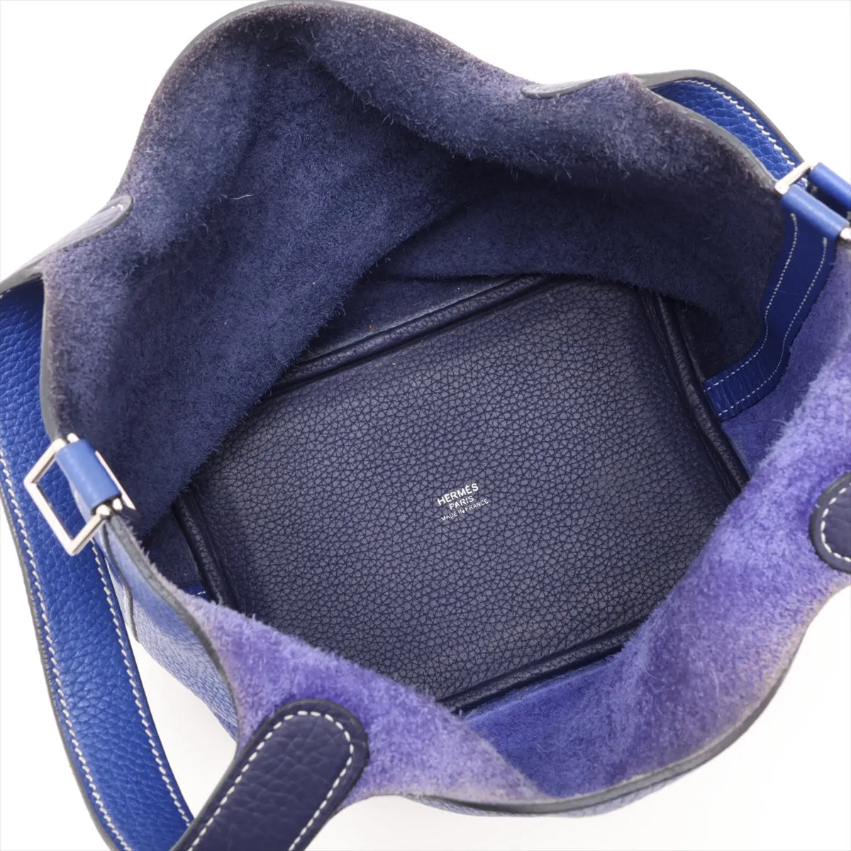 Picotin Lock 18 PM Casaque Taurillon Clemence Blue Electric x Blue Ancre Silver Hardware Z: 2021 — view 7