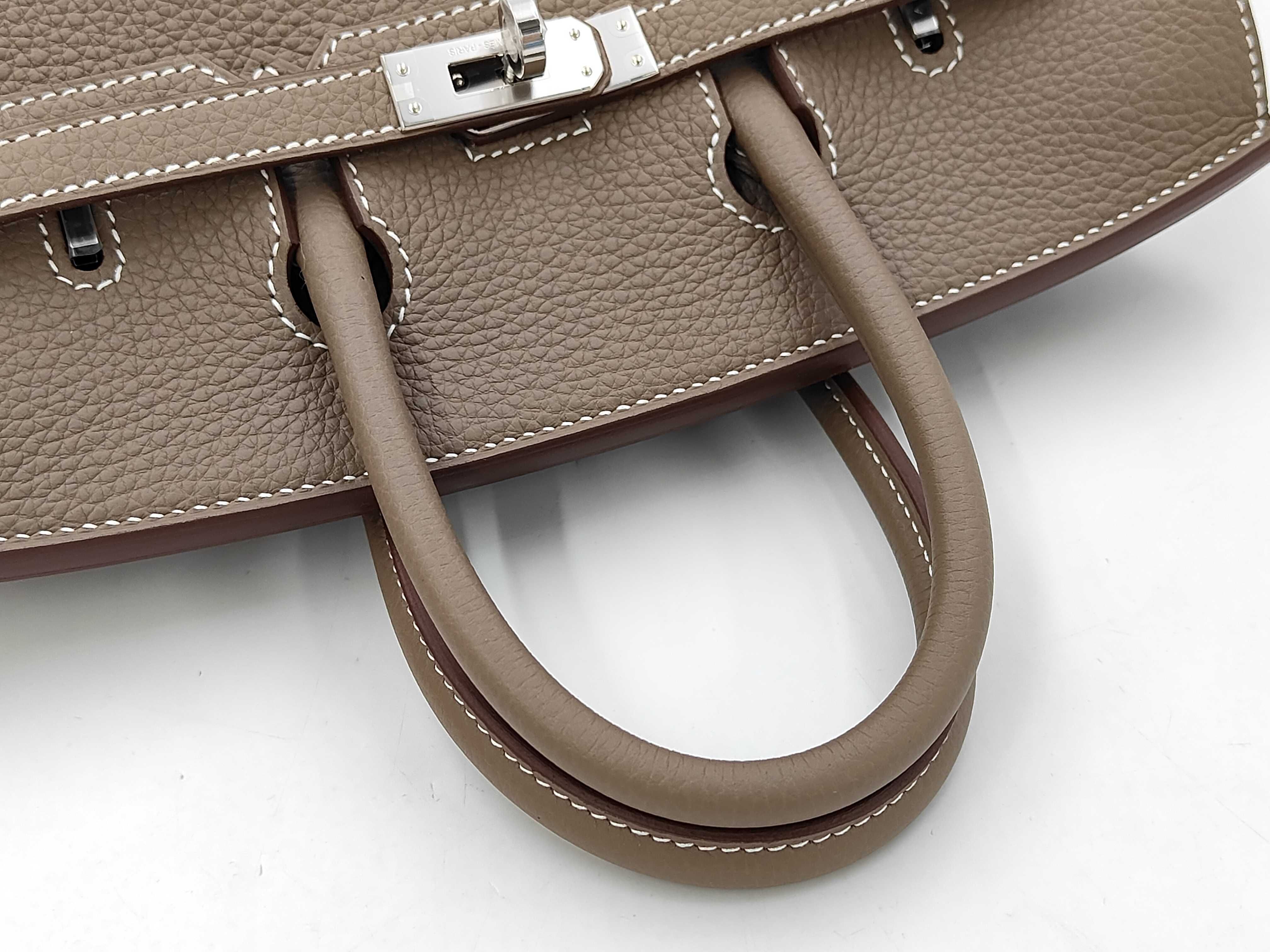 Birkin 25 Togo Etoupe Silver Hardware G Stamp Handbag — view 3