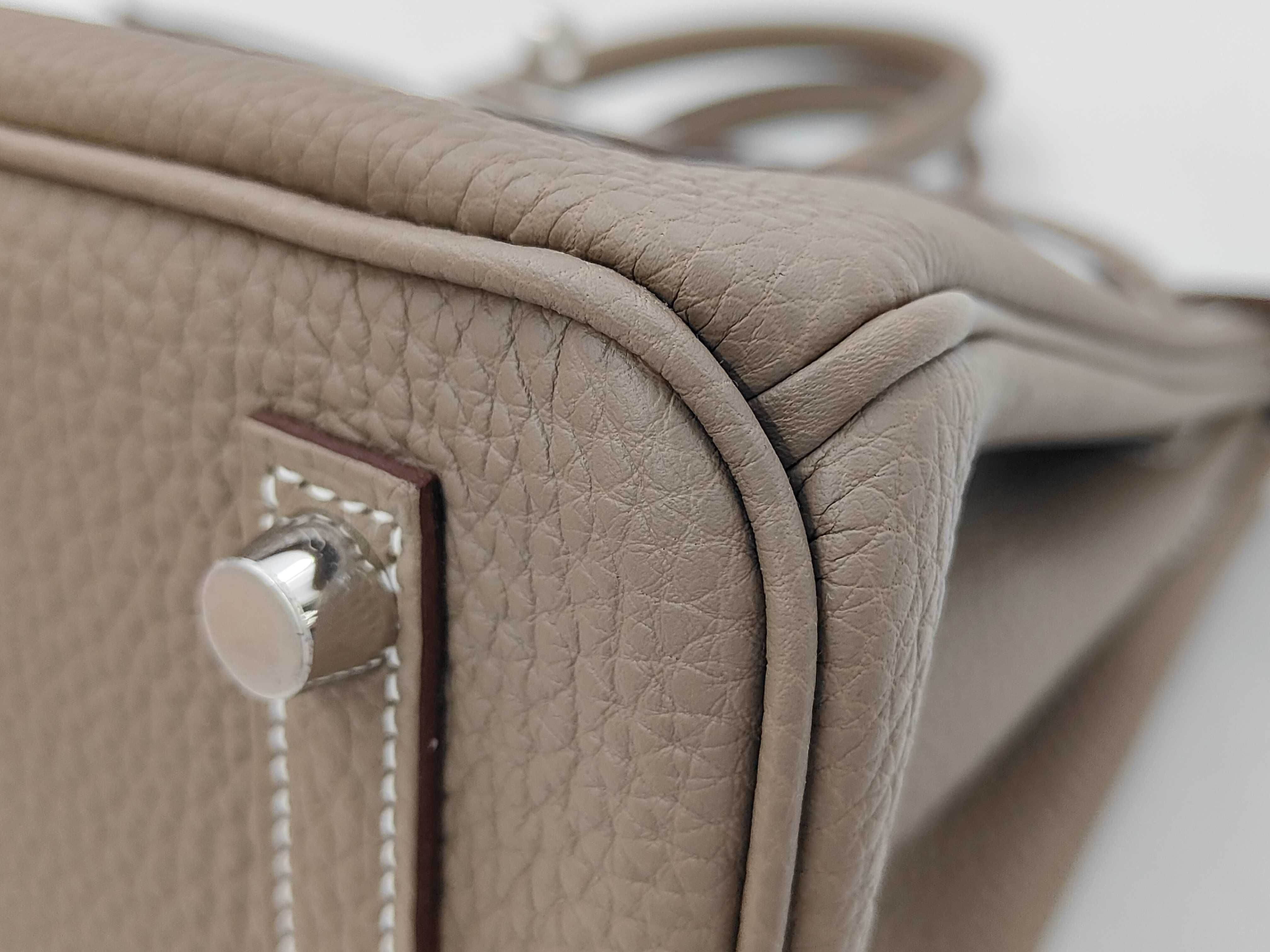 Birkin 25 Togo Etoupe Silver Hardware G Stamp Handbag — view 6