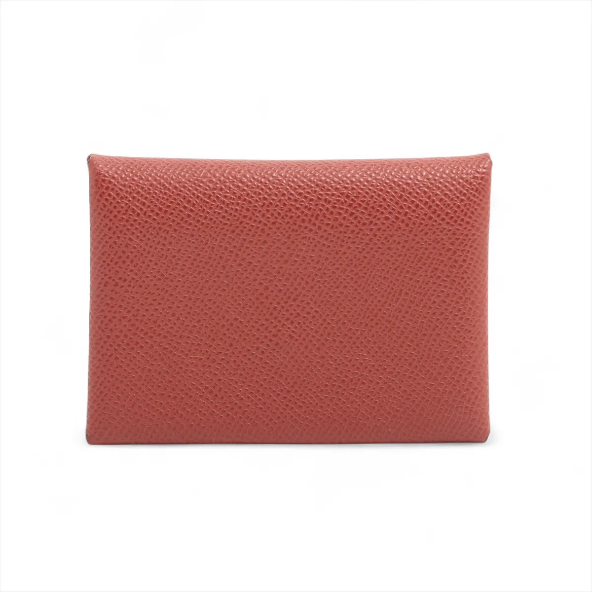 Hermès Calvi Duo Verso Veau Epsom Coin Case Brown x Red Silver Hardware B: 2023