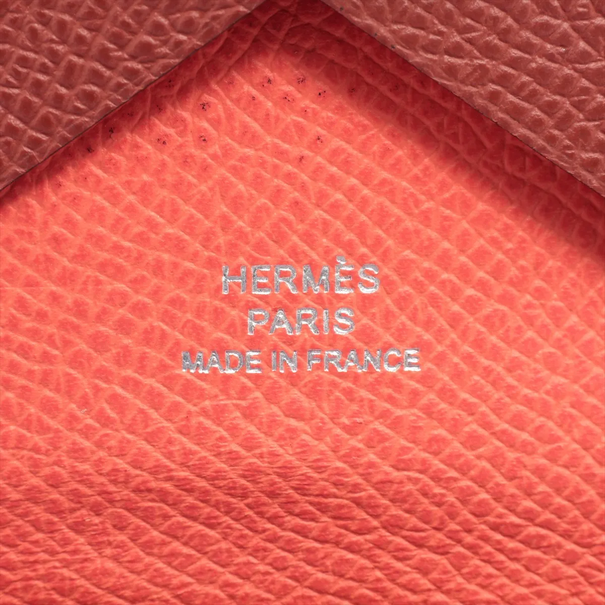 Hermès Calvi Duo Verso Veau Epsom Coin Case Brown x Red Silver Hardware B: 2023 — view 7
