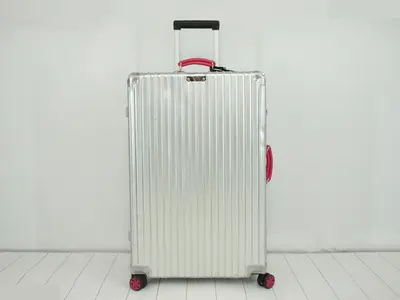 Carry-on suitcase, check-in size L, aluminum, silver