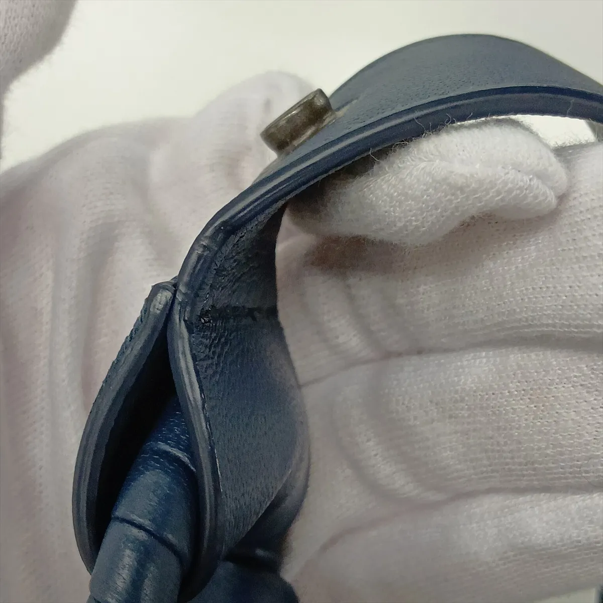 Intrecciato Leather Shoulder Bag, Navy — view 13