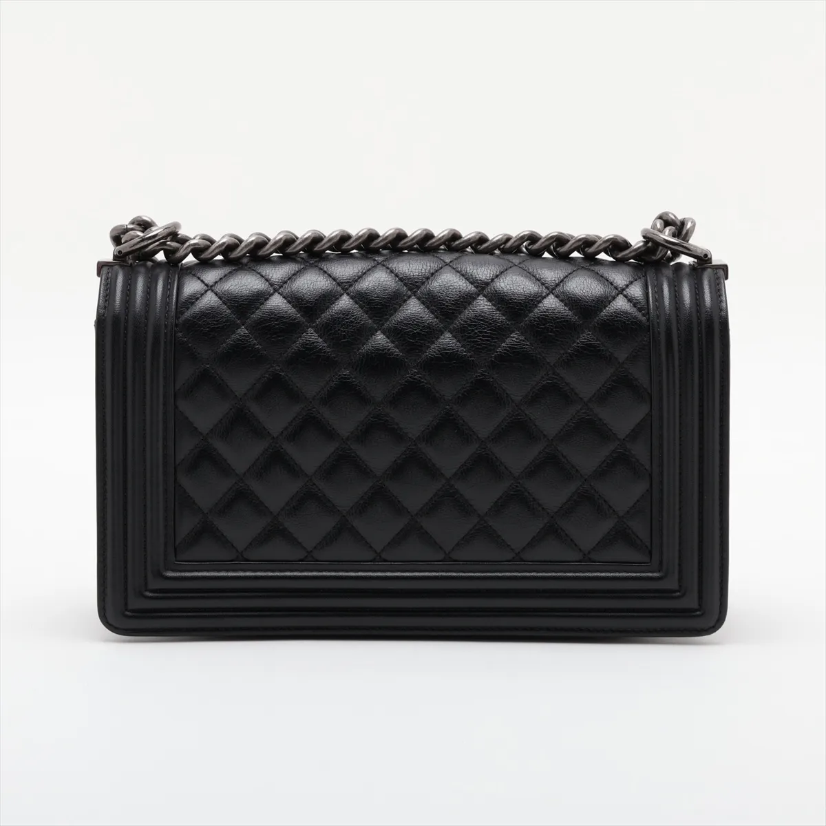 Boy Chanel 25 Leather Chain Shoulder Bag, Black with Gunmetal Hardware, 20414565 (Serial Number in the 20s) — view 2