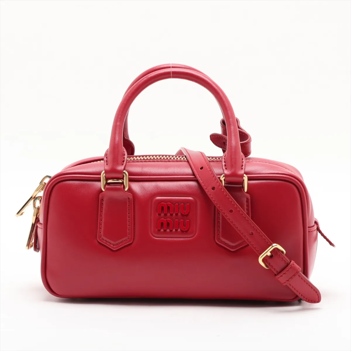 Arcadi Leather 2-Way Handbag, Red