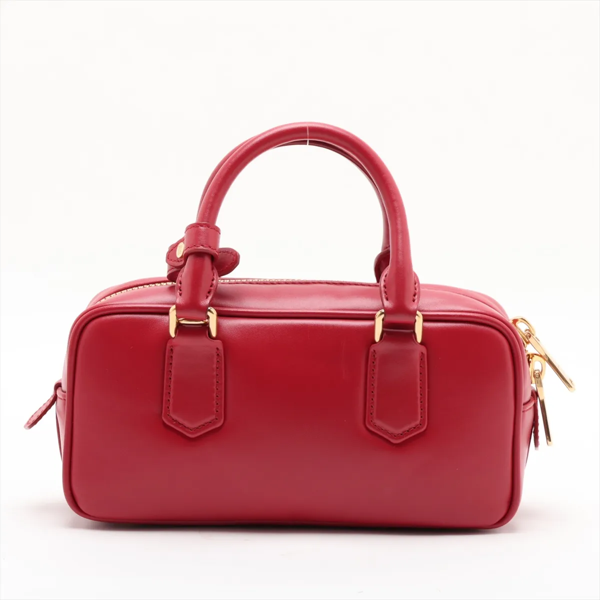 Arcadi Leather 2-Way Handbag, Red — view 2