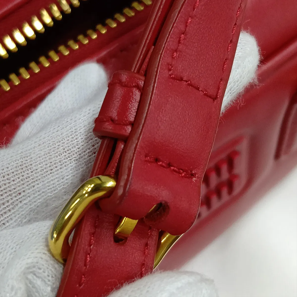Arcadi Leather 2-Way Handbag, Red — view 14