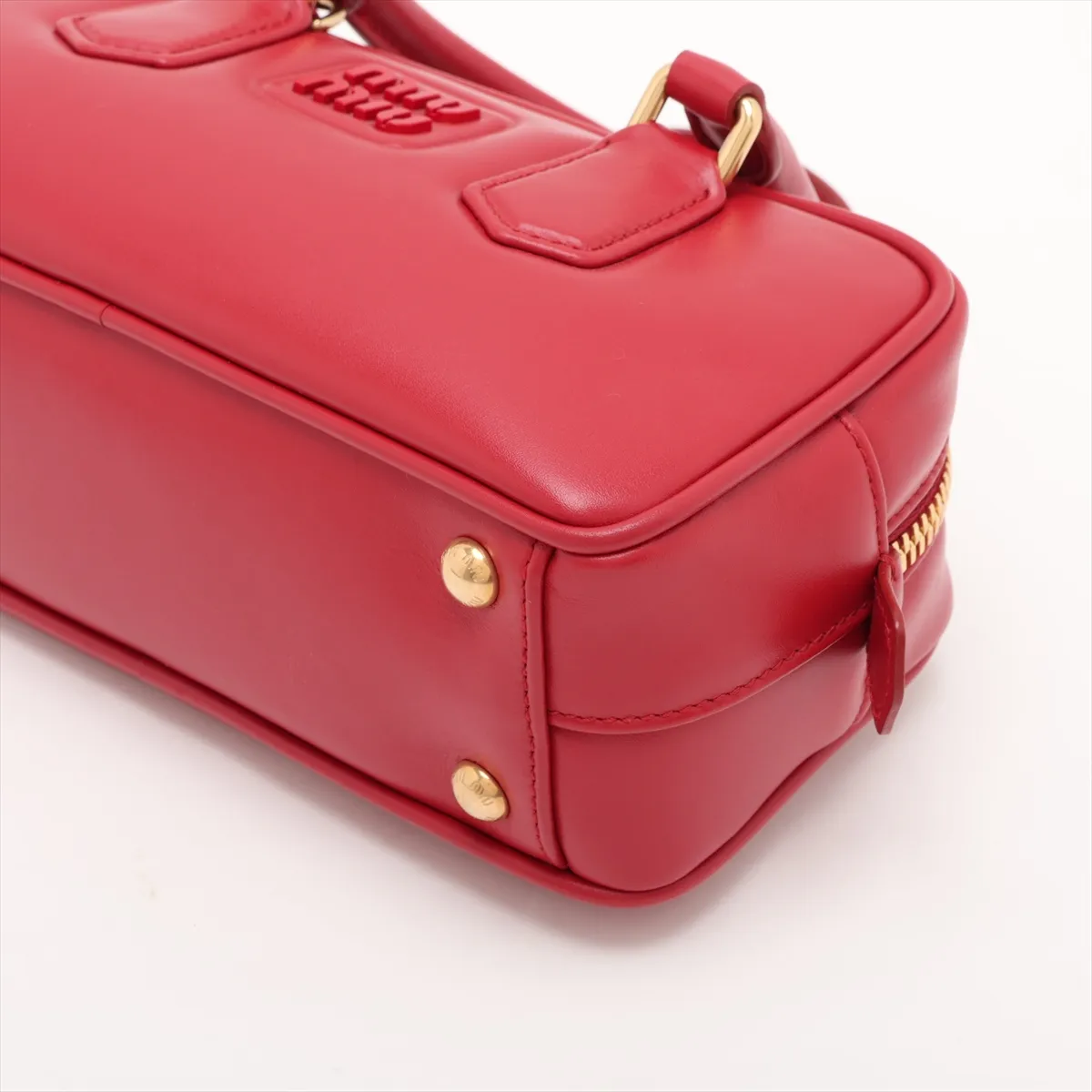 Arcadi Leather 2-Way Handbag, Red — view 3