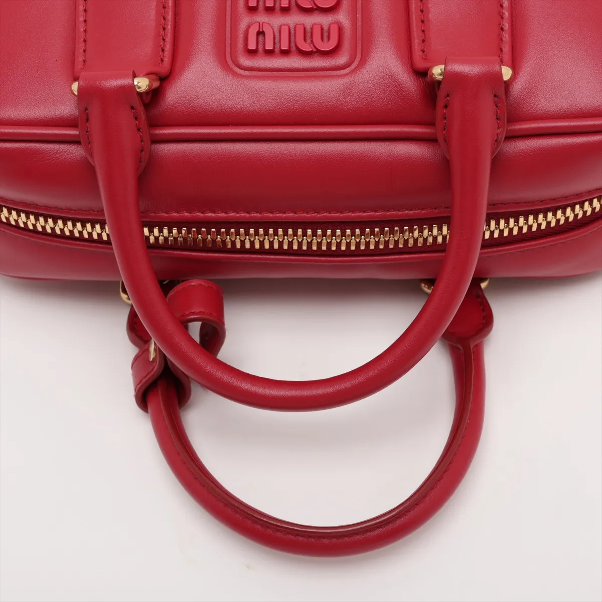Arcadi Leather 2-Way Handbag, Red — view 5
