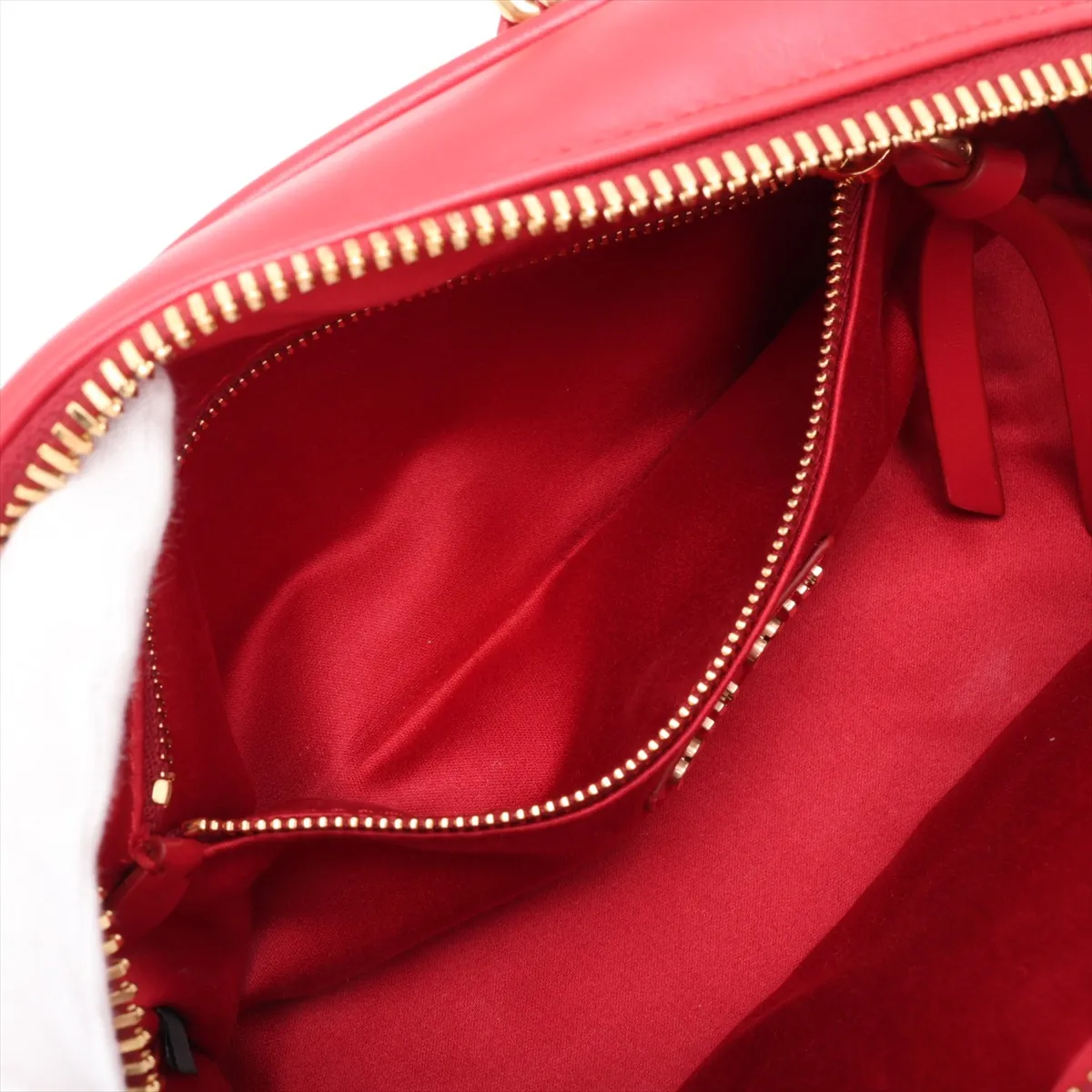 Arcadi Leather 2-Way Handbag, Red — view 9