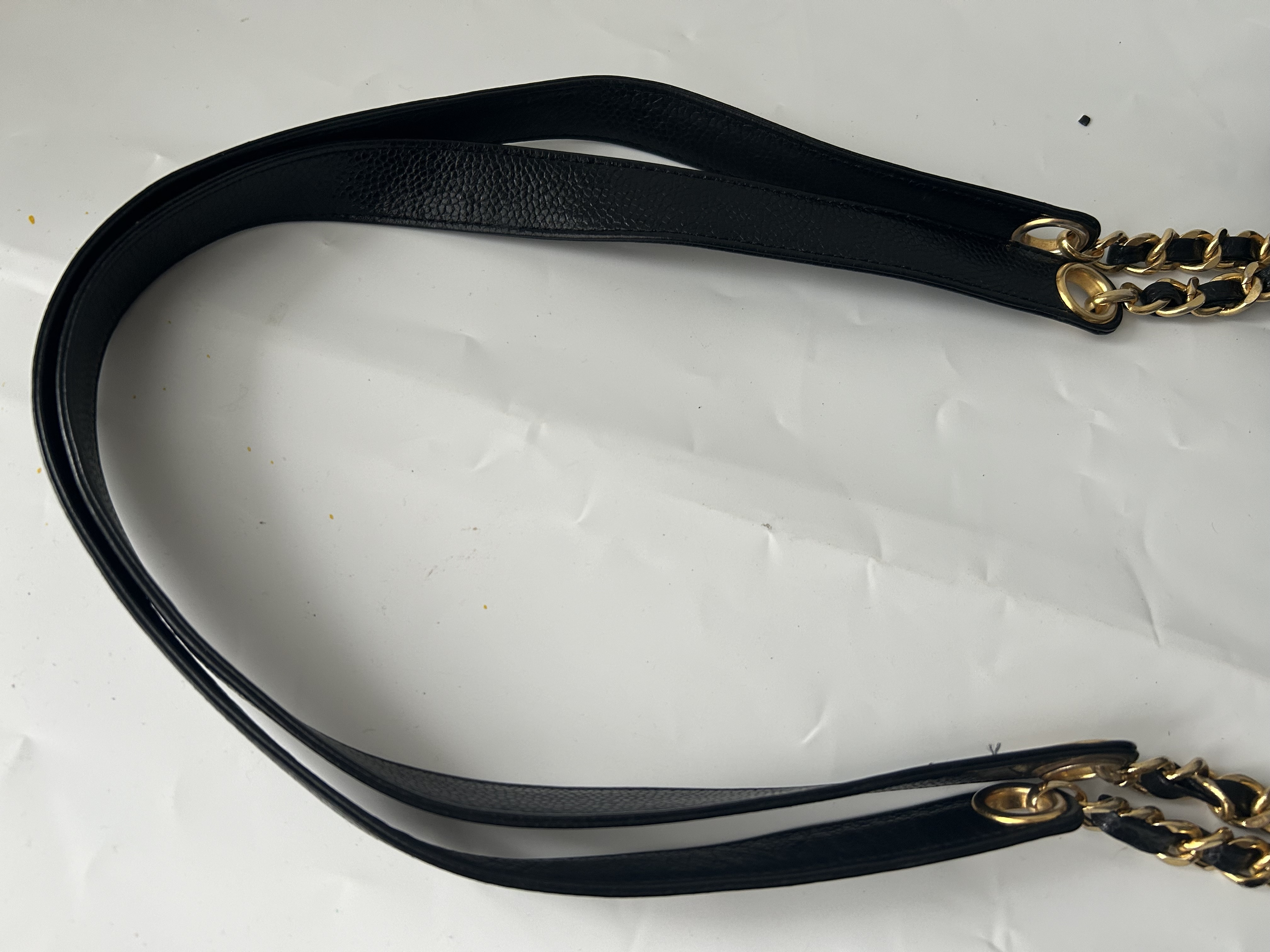 Caviar Skin Logo Chain Tote Bag — view 8