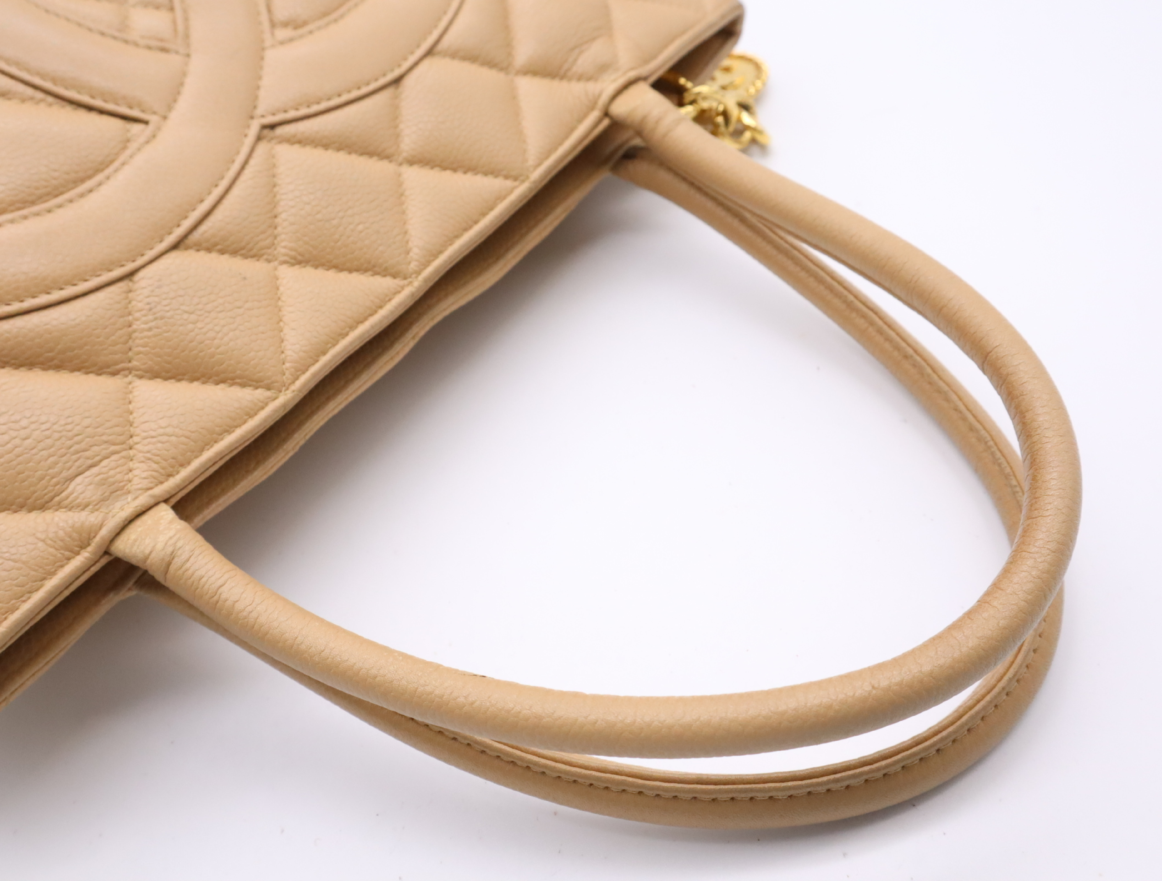 Coco Mark Handbag, Beige, Gold Hardware, with Dust Bag and Seal, 5277682 Handbag — view 10