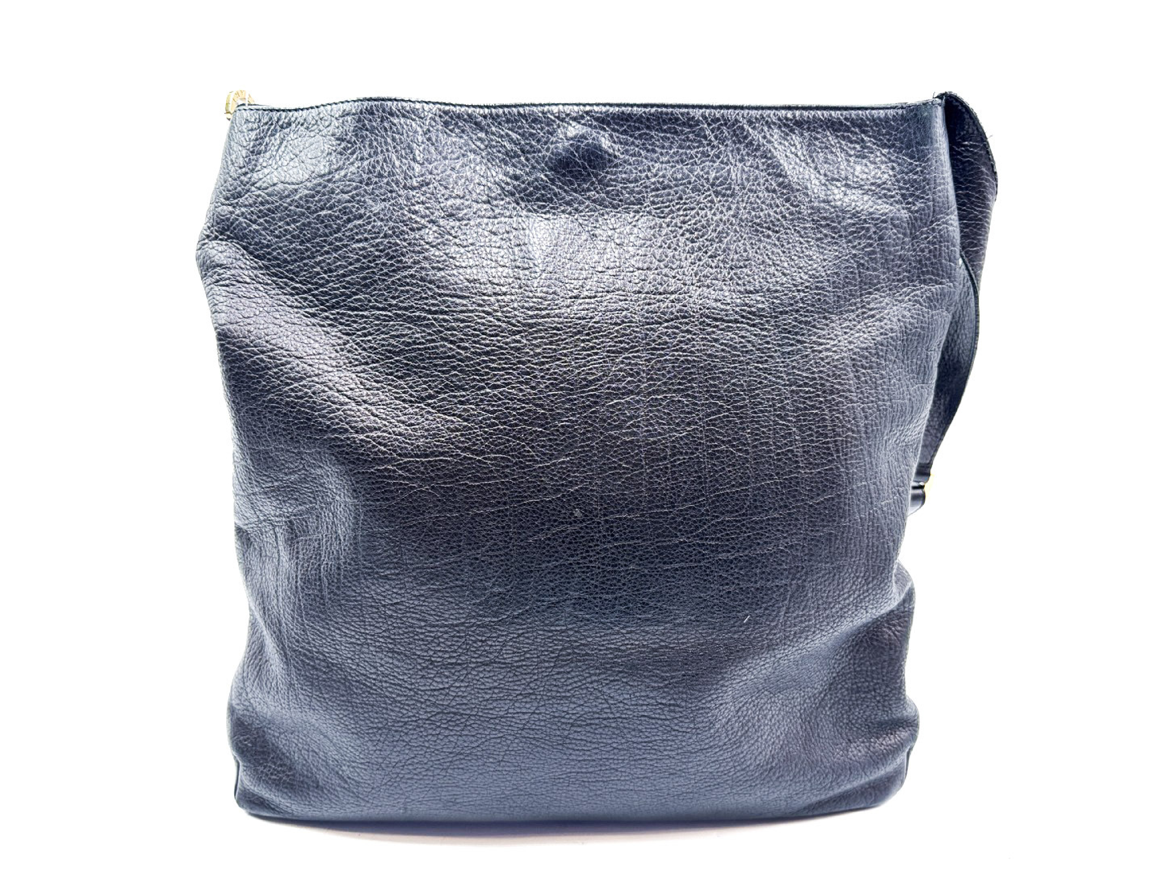 Collezione Gold Hardware Black Leather Shoulder Bag — view 2
