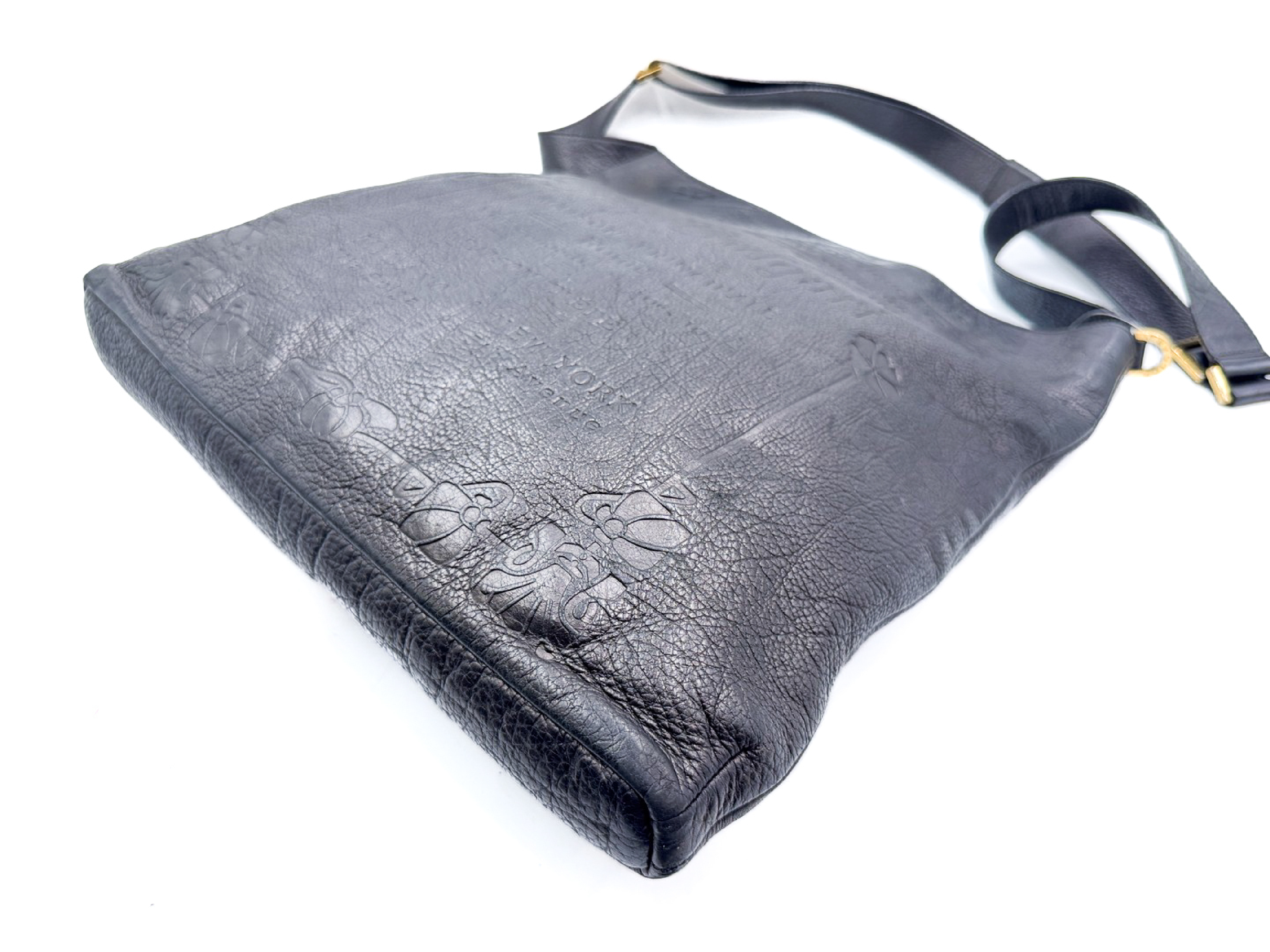 Collezione Gold Hardware Black Leather Shoulder Bag — view 7