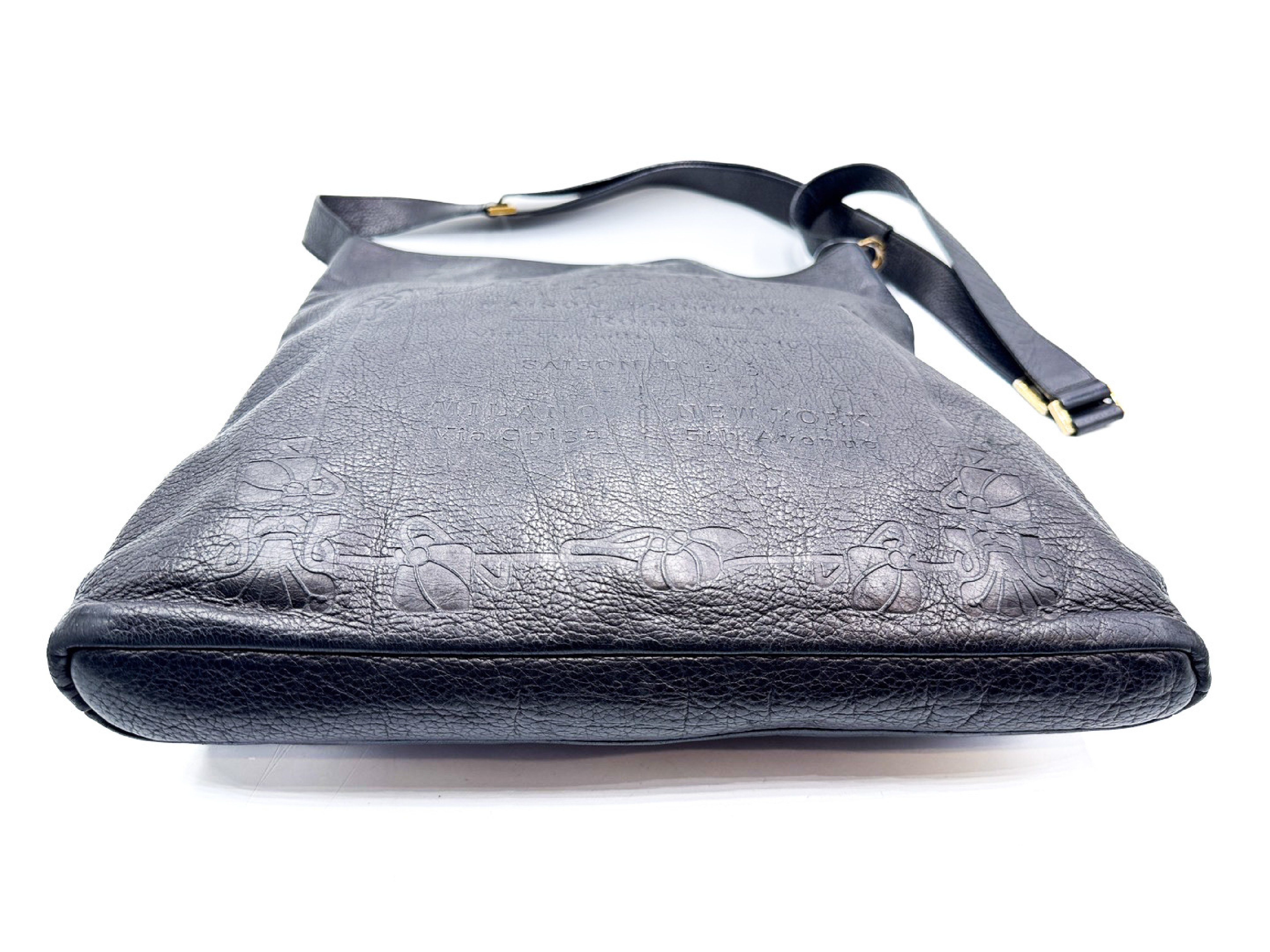 Collezione Gold Hardware Black Leather Shoulder Bag — view 8