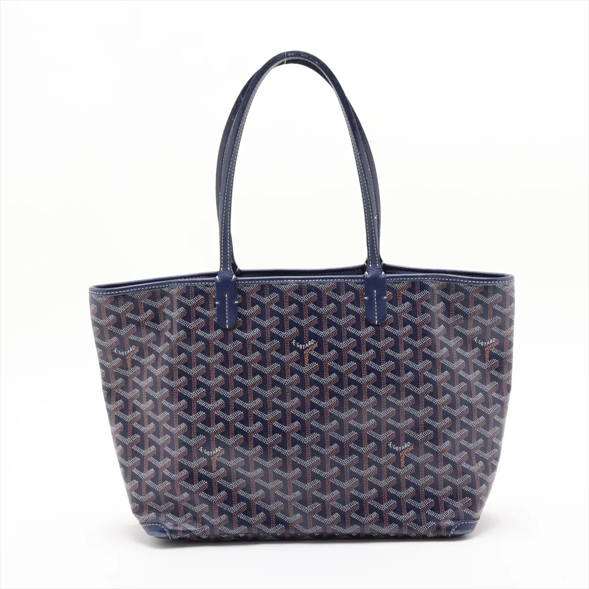 Artois PM PVC x Leather Tote Bag, Blue — view 2