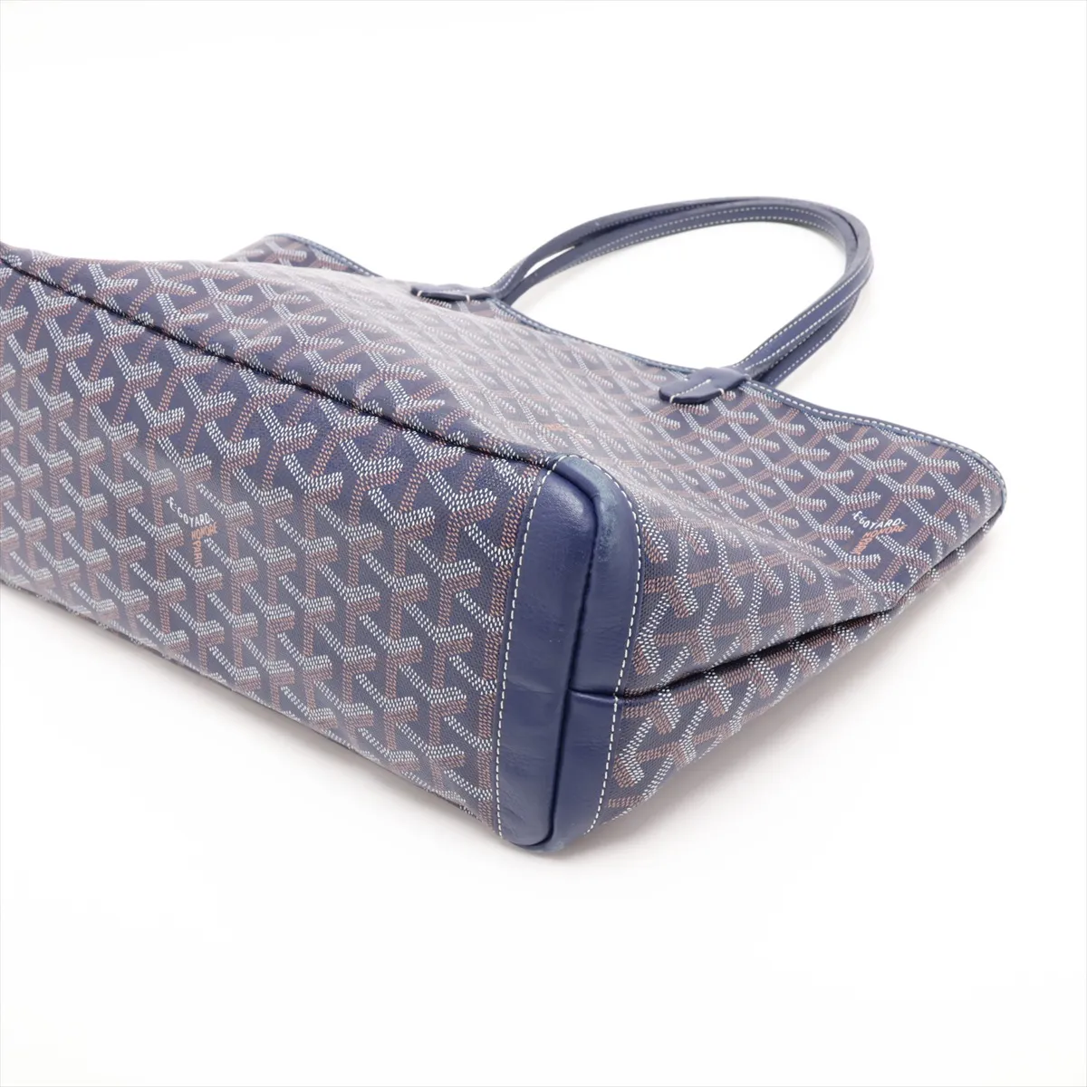 Artois PM PVC x Leather Tote Bag, Blue — view 3