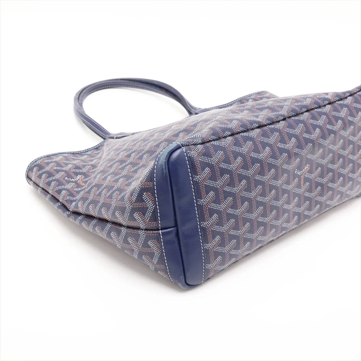 Artois PM PVC x Leather Tote Bag, Blue — view 4